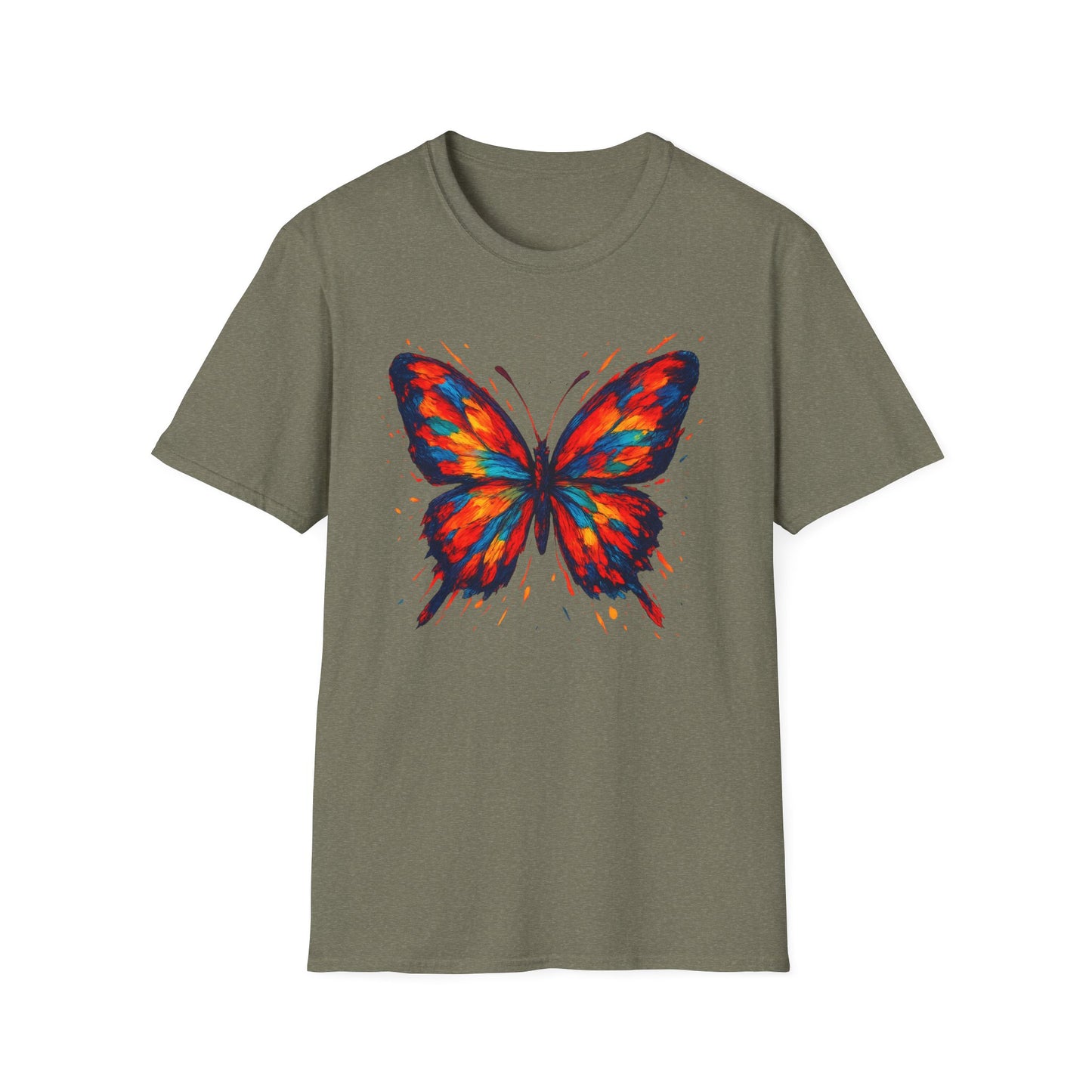 Colorful, Striking Butterfly Graphic Tee-Shirt