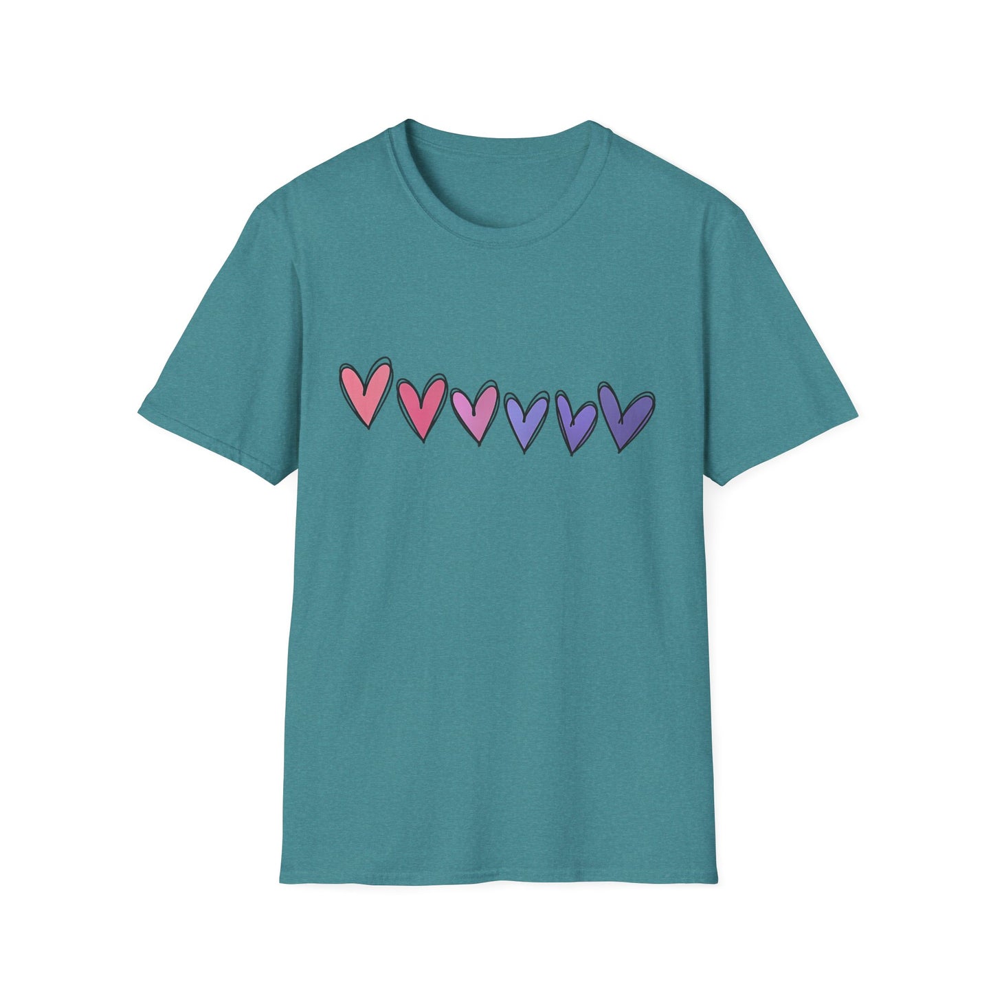 Cute Hearts Graphic Women's Softstyle Tee-Shirt
