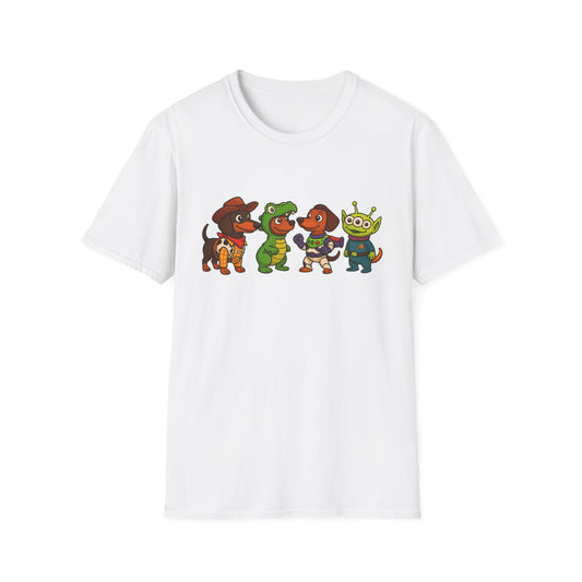 Cute Dachshund Halloween Cartoon Ensemble Tee Shirt