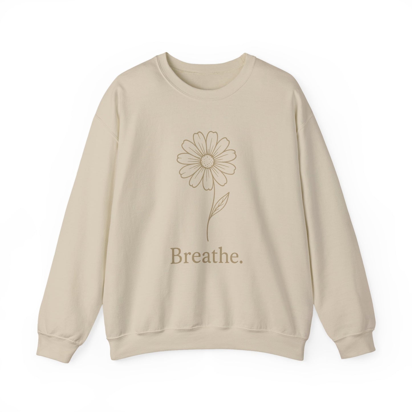 Breathe Floral Relaxed Fit Inspirational Crewneck Sweatshirt