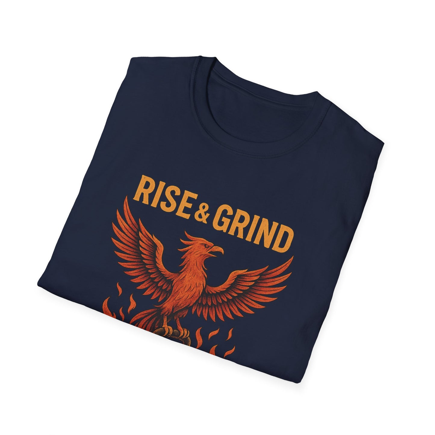 Grit Forge Athletics - "Rise & Grind" Phoenix Softstyle Tee-Shirt for Him or Her