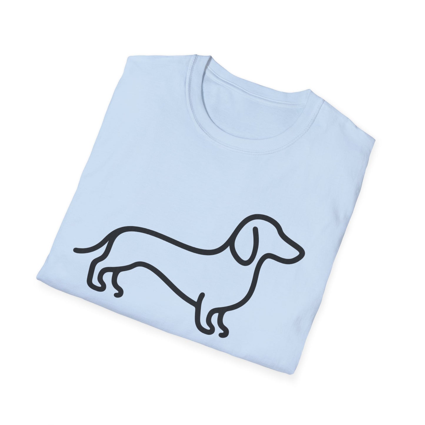 Dachshund Outline Softstyle T-Shirt for Dog Lovers