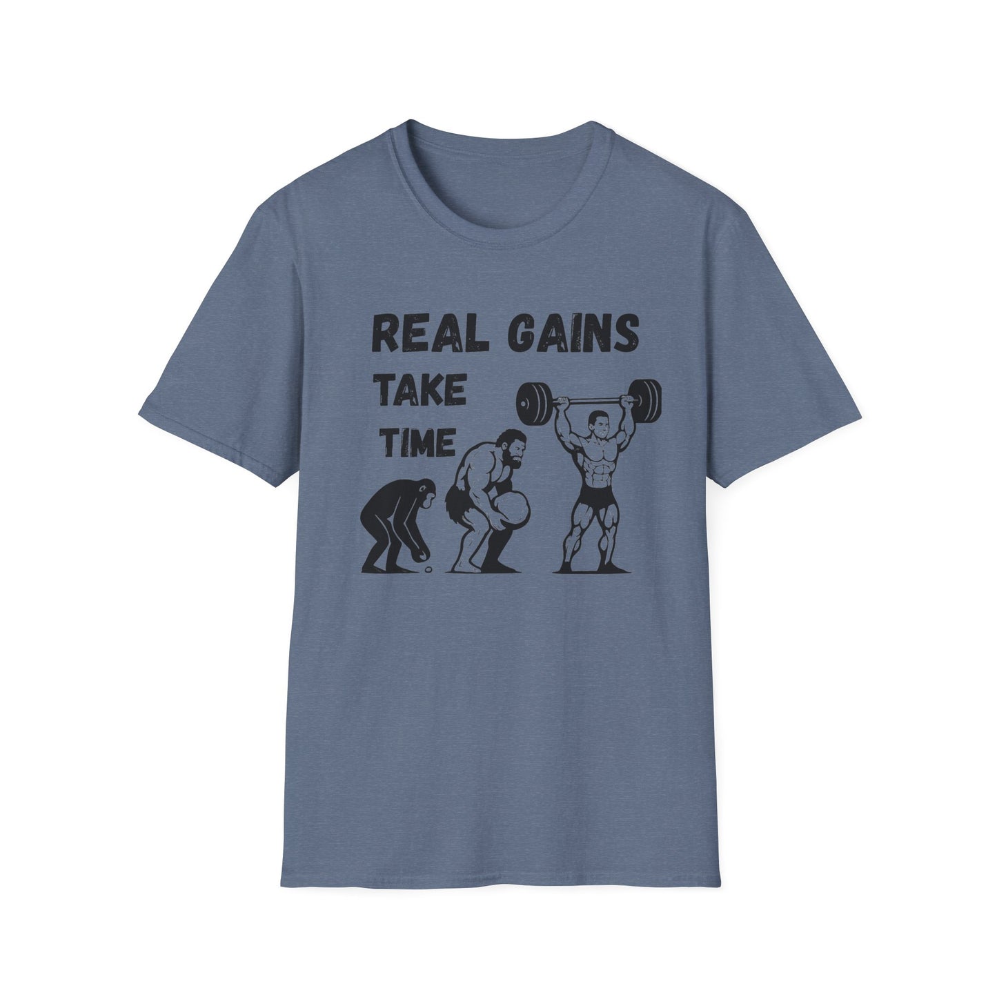 Grit Forge Athletics - "Real Gains Take Time" Motivational Tee
