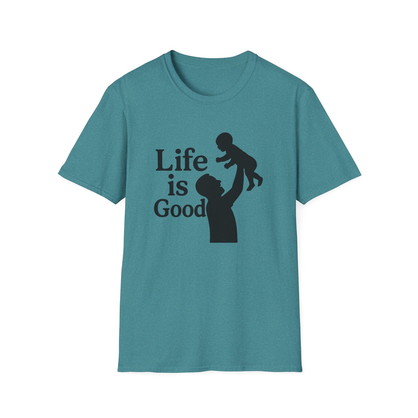 "Life is Good" Men's Softstyle Baby-Rearing Casual Tee-Shirt