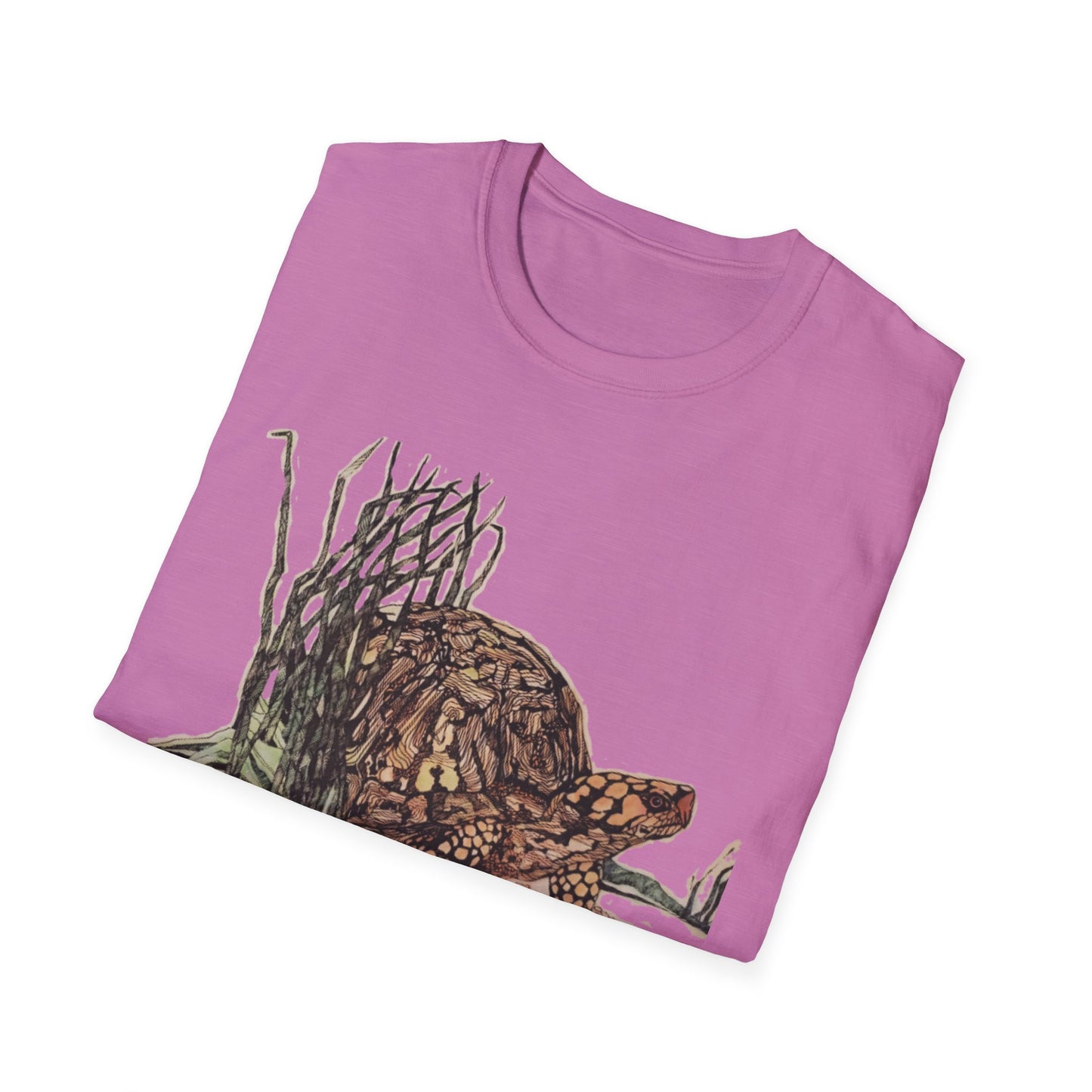Custom Pen and Ink Artwork, Nature Scene Tee-Shirt - "Turtle Run"