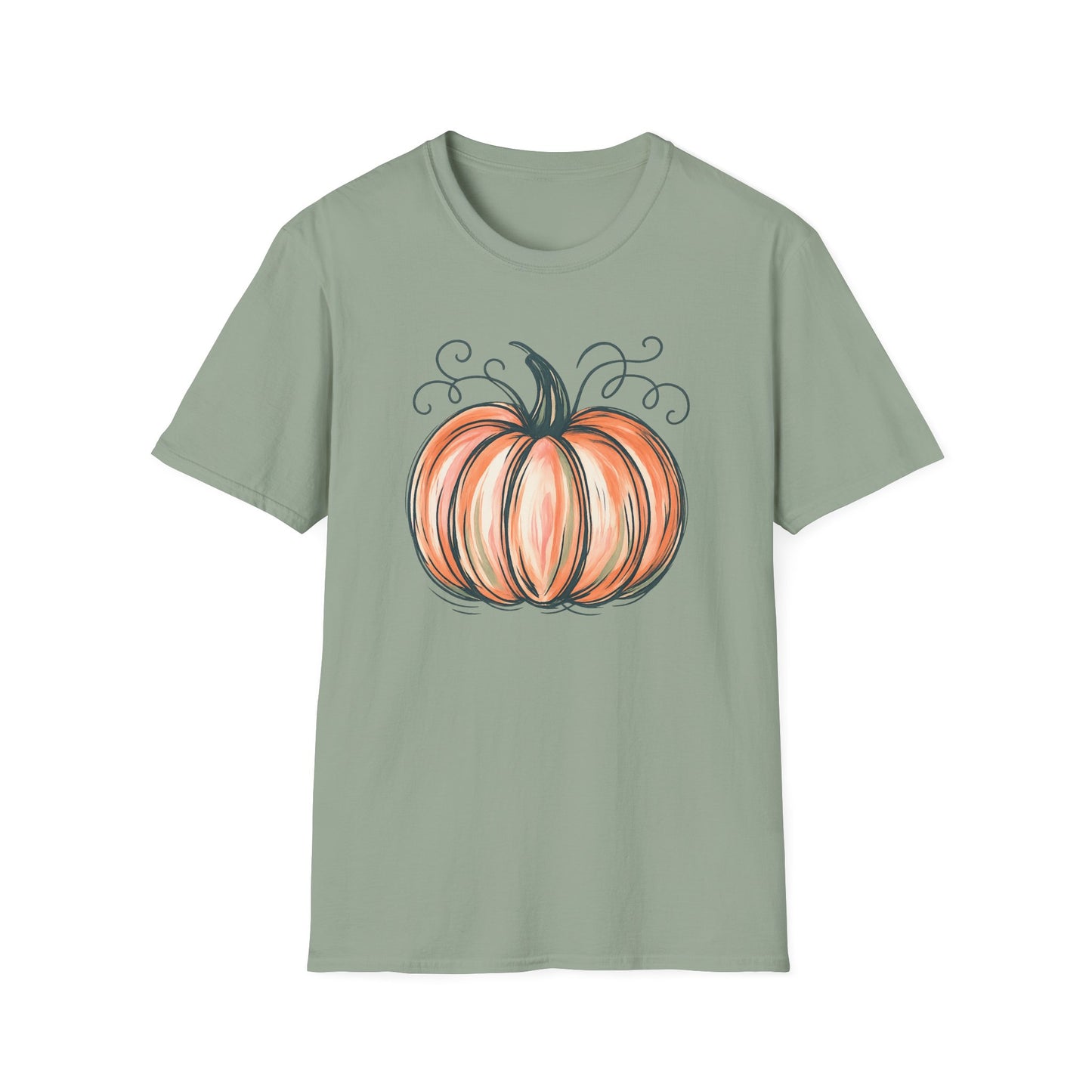 Fall Pumpkin Graphic Halloween Casual Tee-Shirt