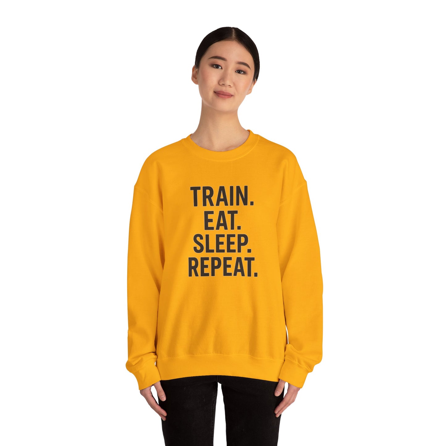 Grit Forge Athletics - "Train. Eat. Sleep. Repeat." Motivational Crewneck Sweatshirt