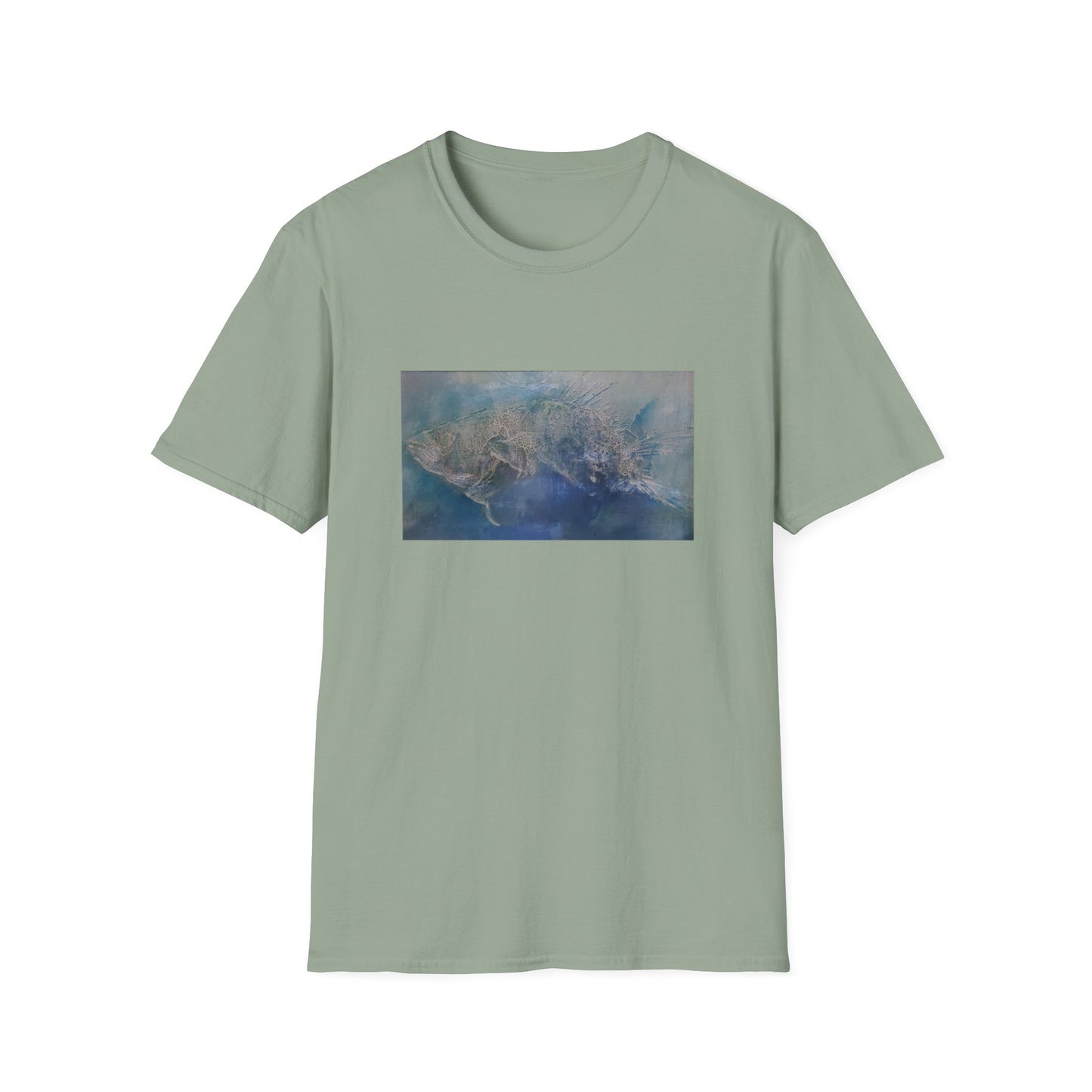 Ocean Impressionistic Fish Authentic Art Tee Shirt - "Nature's Wrath"
