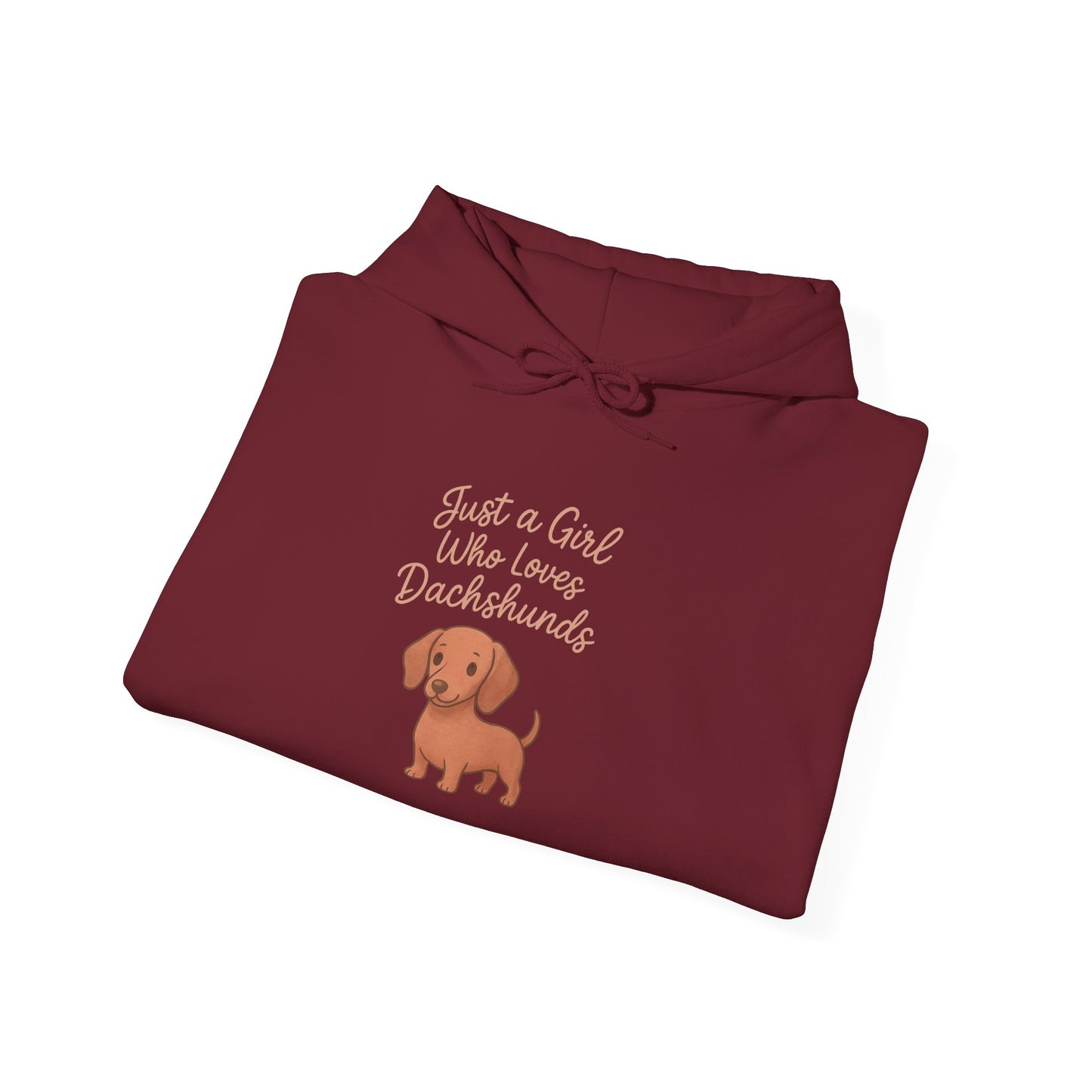 Dachshund Lover Cozy Hoodie - "Just a Girl Who Loves Dachshunds"