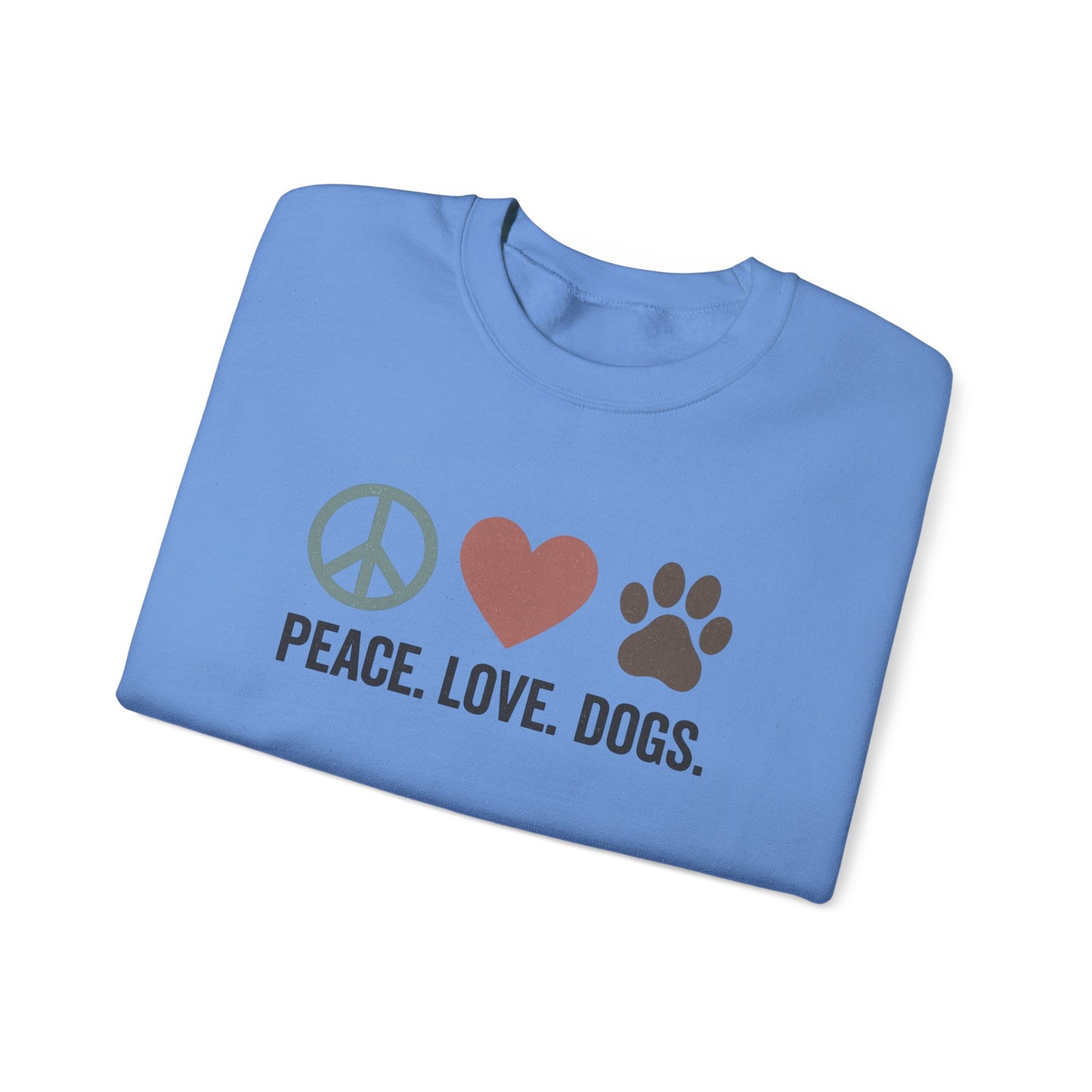 "Peace Love Dogs" Cozy Pet Lover's Crewneck Sweatshirt