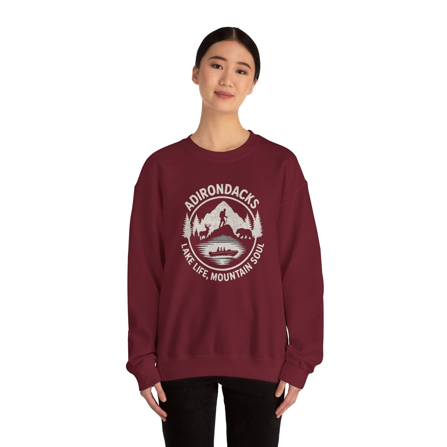 Cozy Adirondack Adventure Sweatshirt - "Lake Life, Mountain Soul"