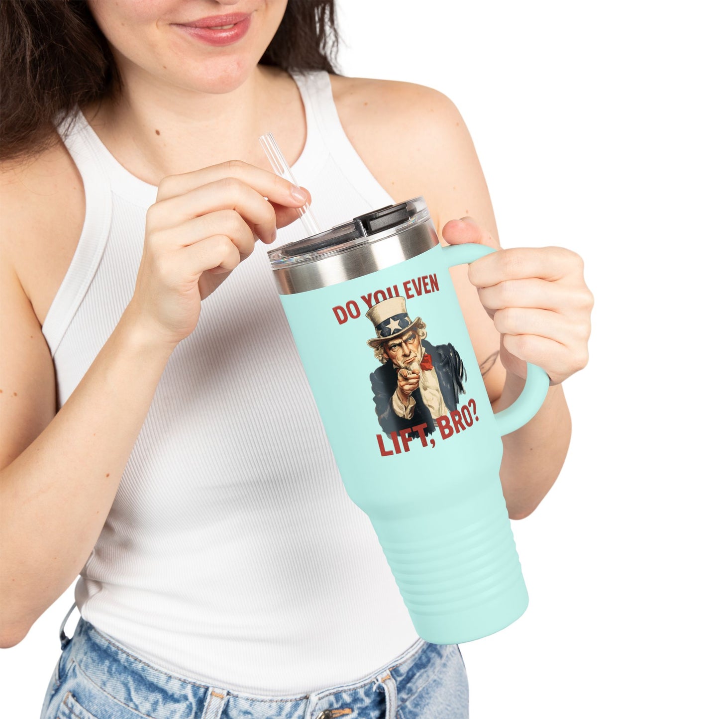 "Do You Even Lift, Bro?" Uncle Sam Travel Mug | 40oz Insulated Tumbler