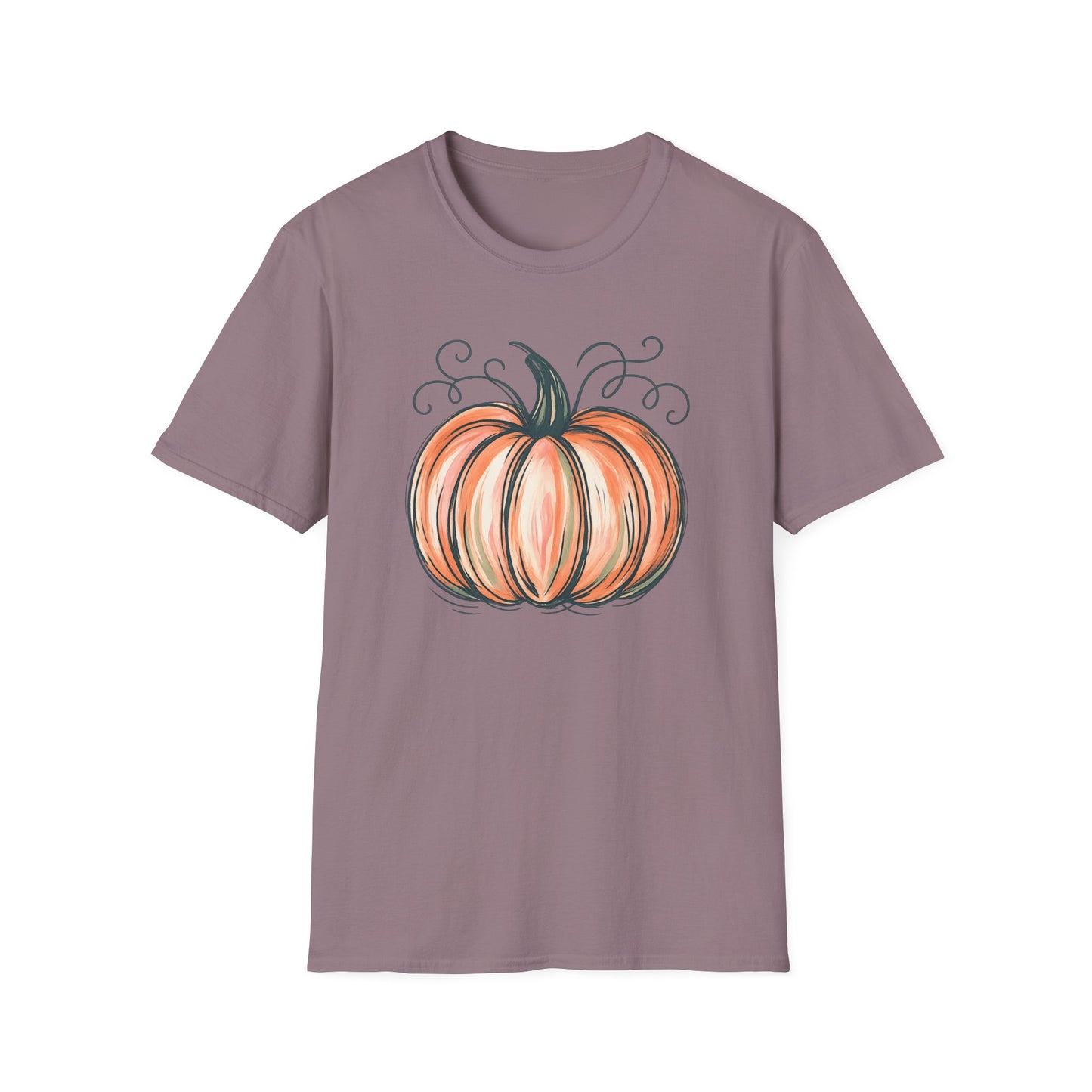 Fall Pumpkin Graphic Halloween Casual Tee-Shirt