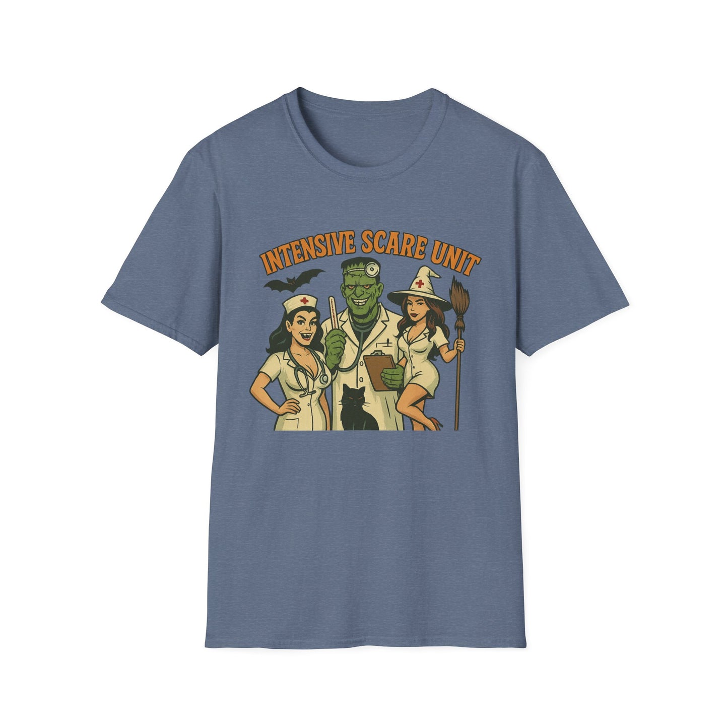 Fun Halloween Casual Tee-Shirt, "Intensive Scare Unit"