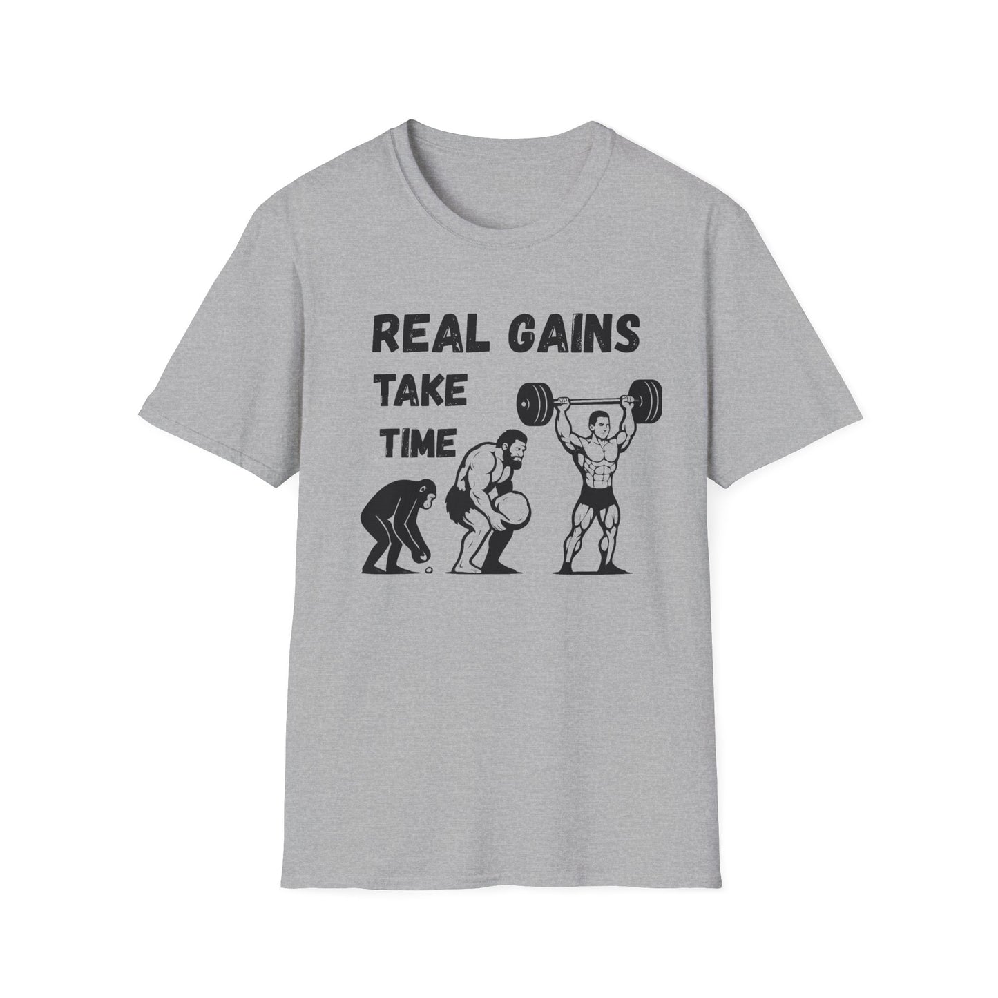 Grit Forge Athletics - "Real Gains Take Time" Motivational Tee