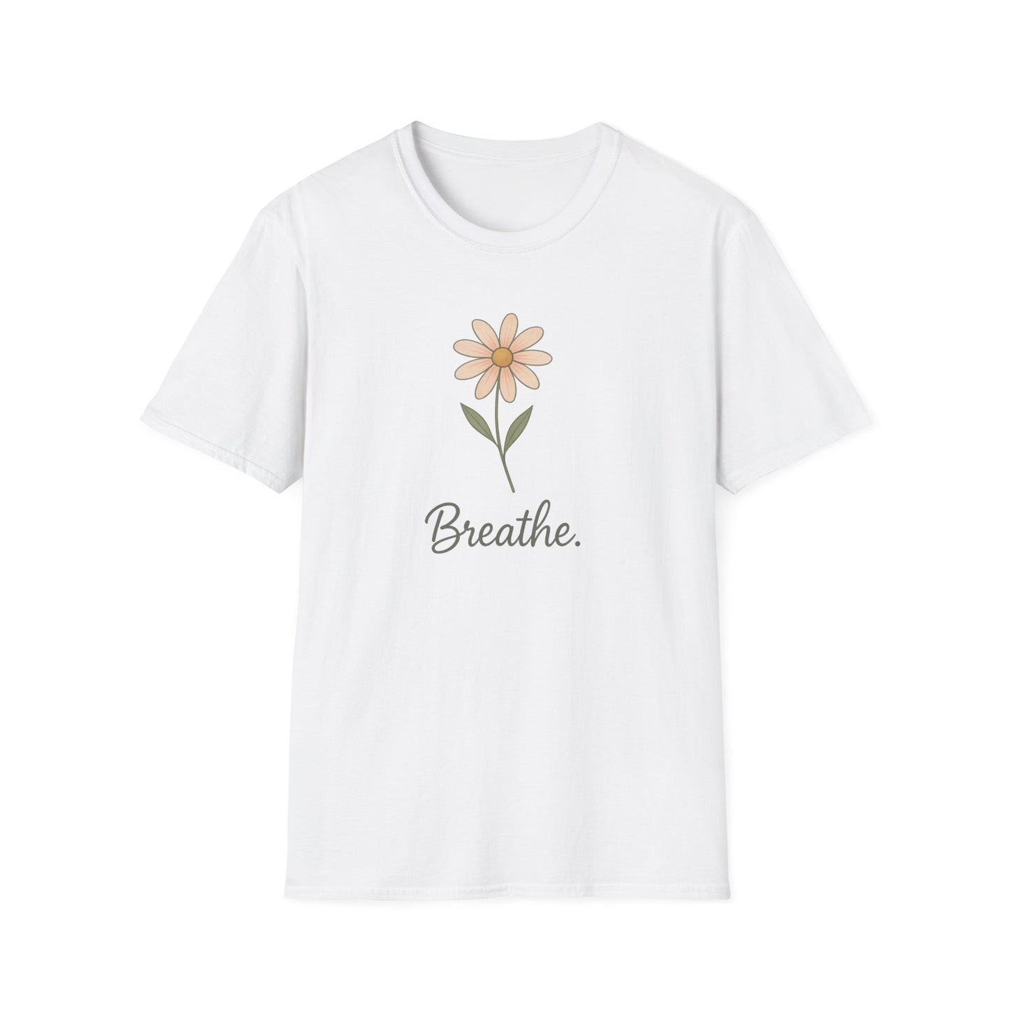 Breathe Floral Relaxed Fit Inspirational Tee-Shirt
