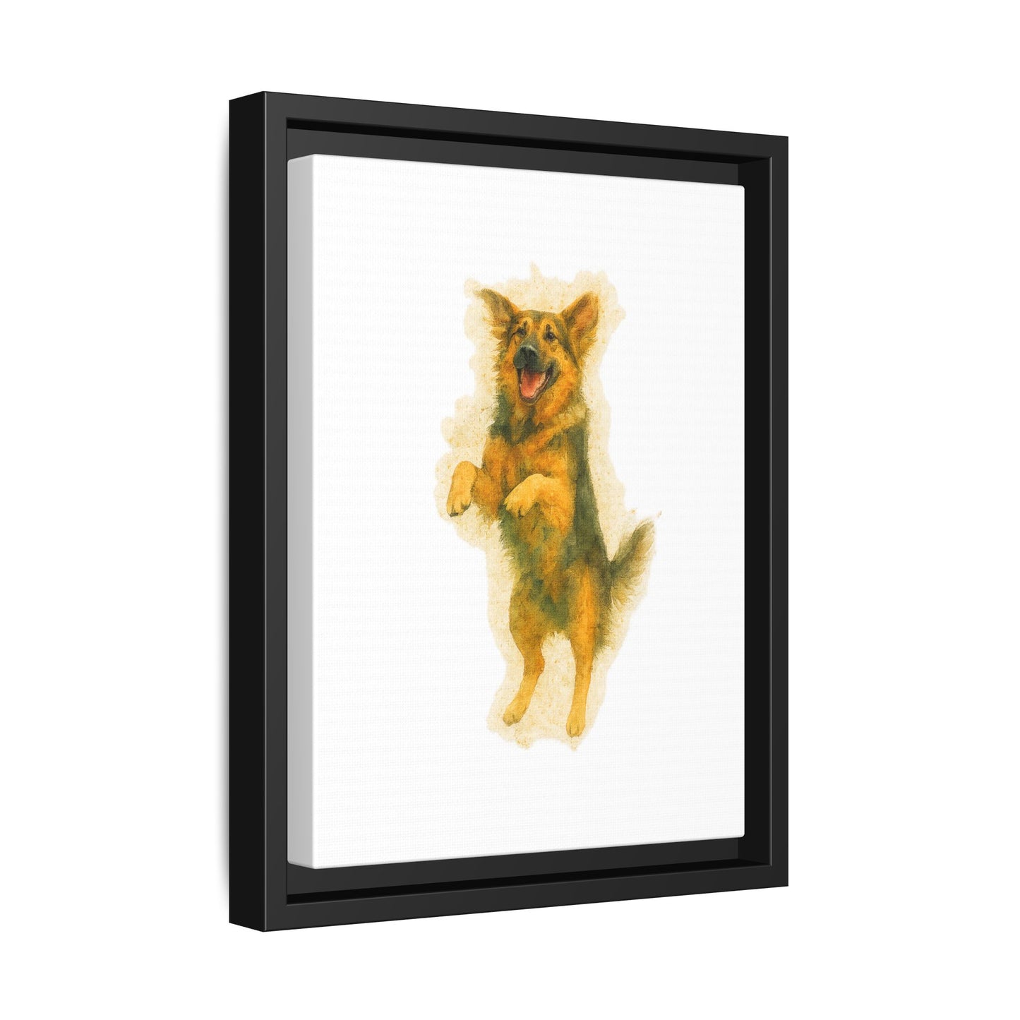 Framed Dog Art Print, Pet Lover Wall Decor, Cute Animal Painting, Home Office Canvas, Gift for Dog Owners