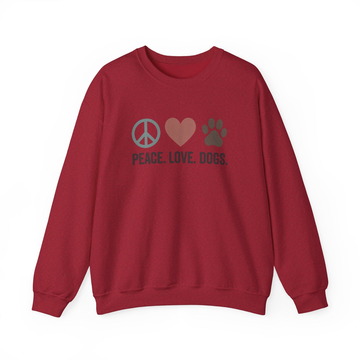 "Peace Love Dogs" Cozy Pet Lover's Crewneck Sweatshirt