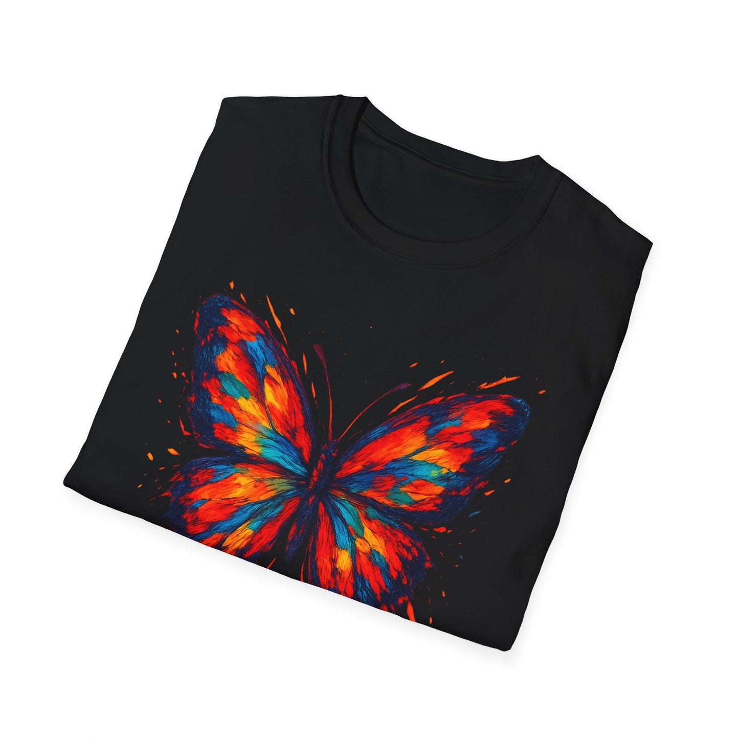 Colorful, Striking Butterfly Graphic Tee-Shirt