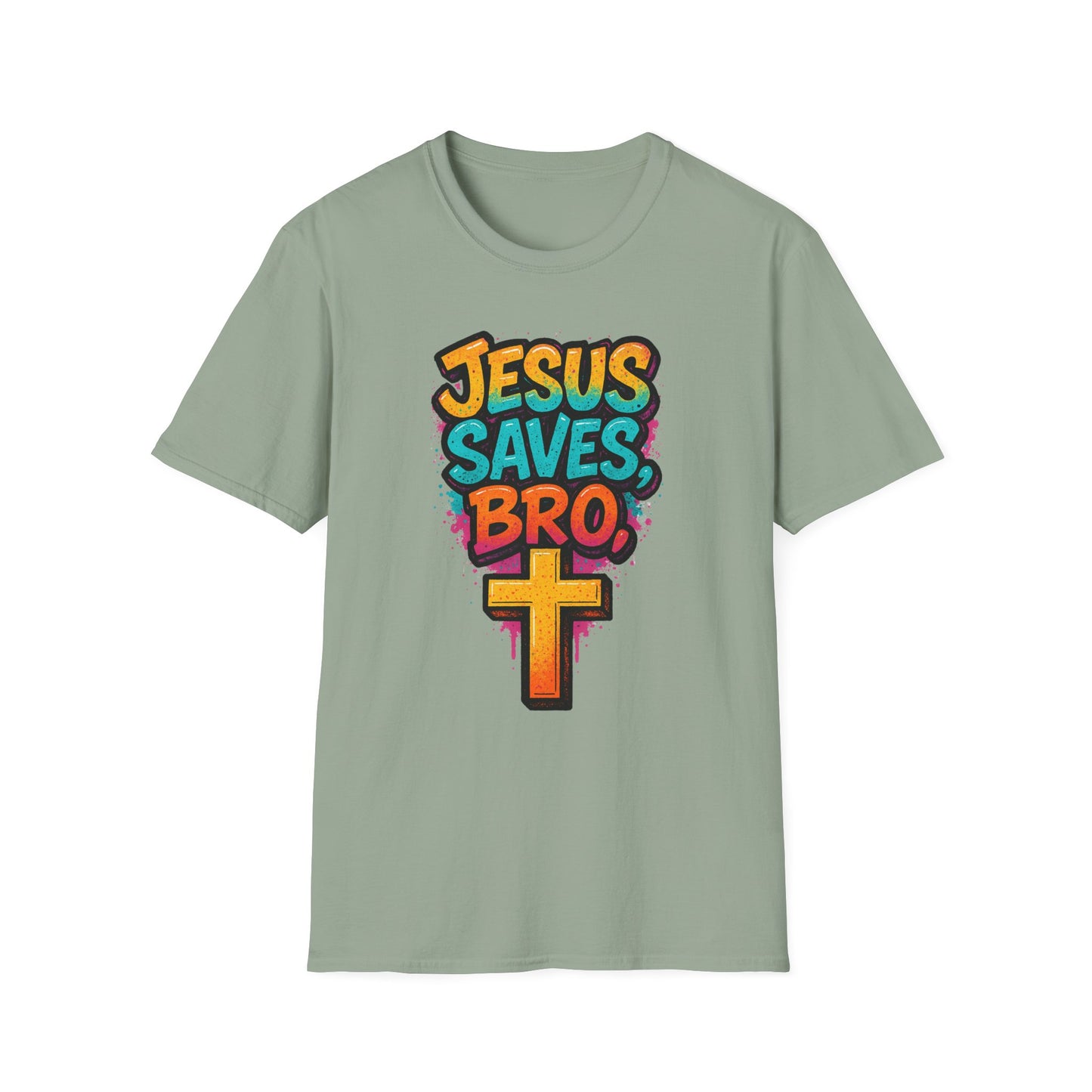 Jesus Saves, Bro Graphic Softstyle Tee-Shirt