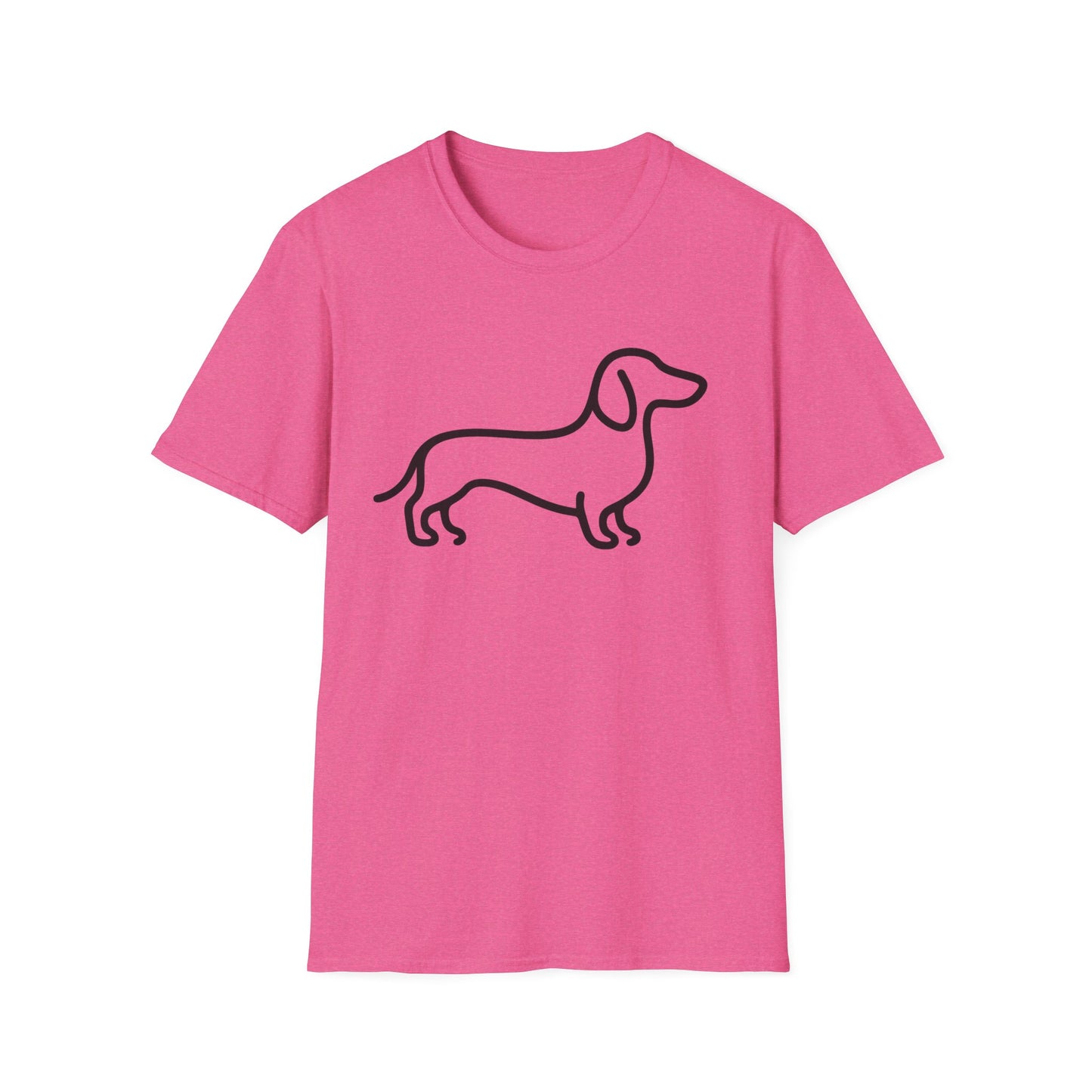 Dachshund Outline Softstyle T-Shirt for Dog Lovers