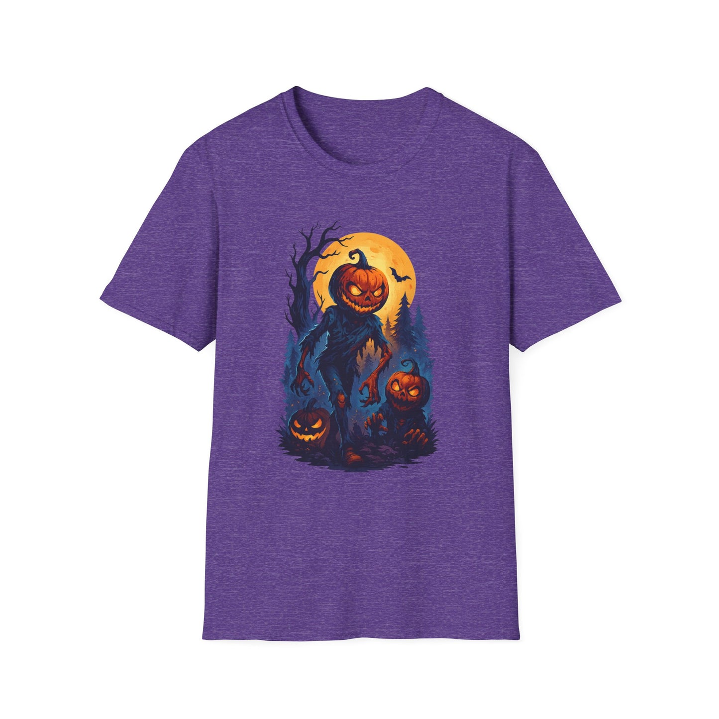 Pumpkin-Ghoul Graphic Soft-Style Halloween Tee-Shirt
