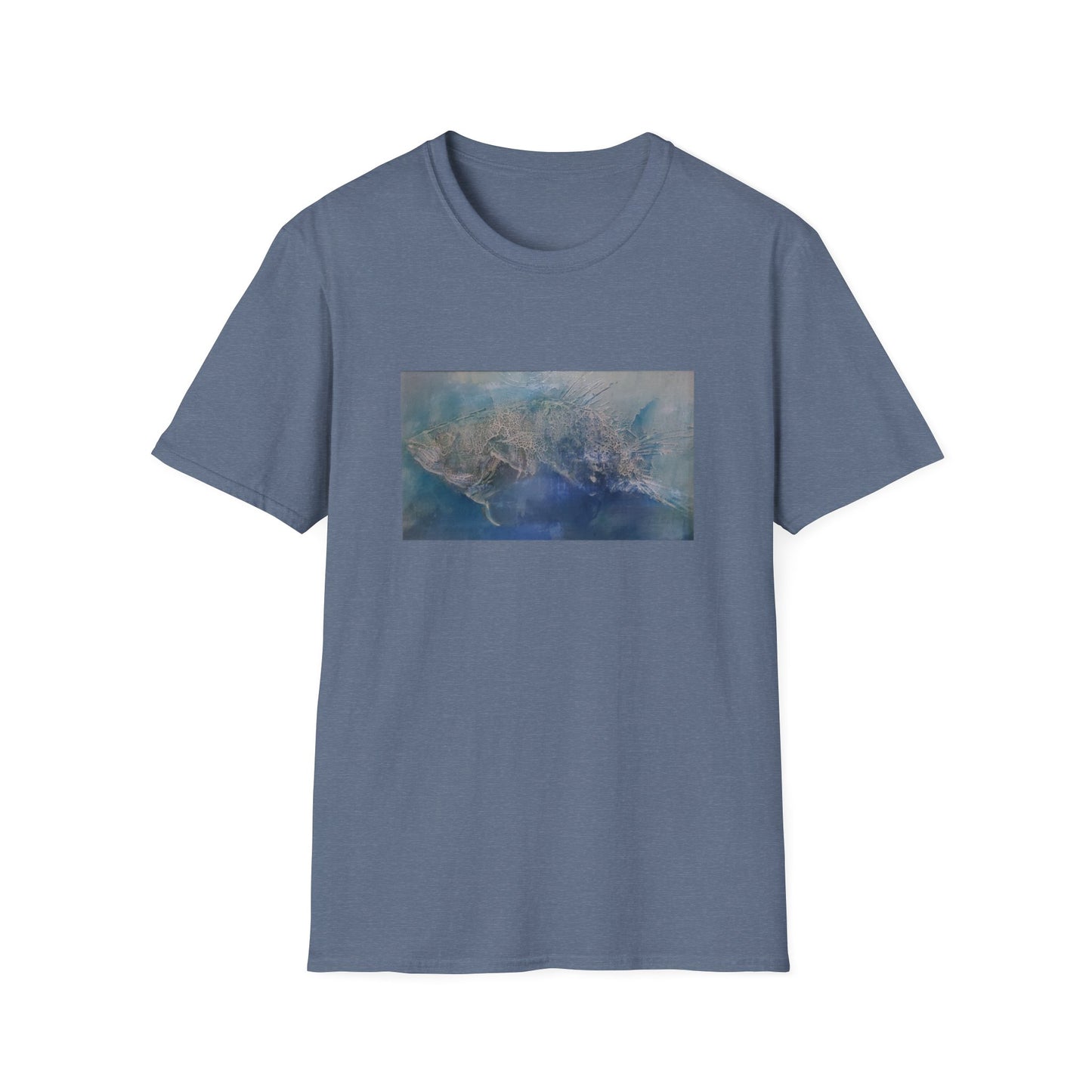 Ocean Impressionistic Fish Authentic Art Tee Shirt - "Nature's Wrath"