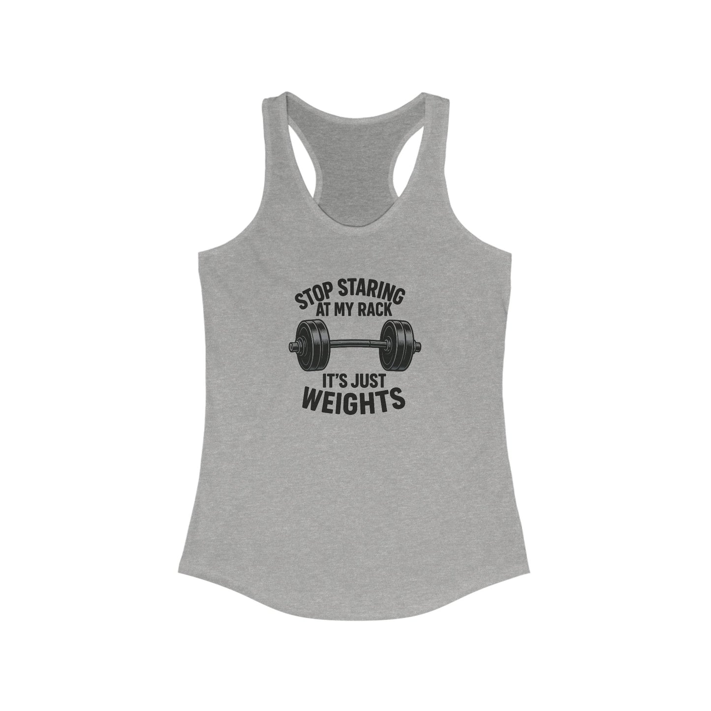 Grit Forge Athletics - "Stop Staring at My Rack" Women's Tank Top for Gym Lovers