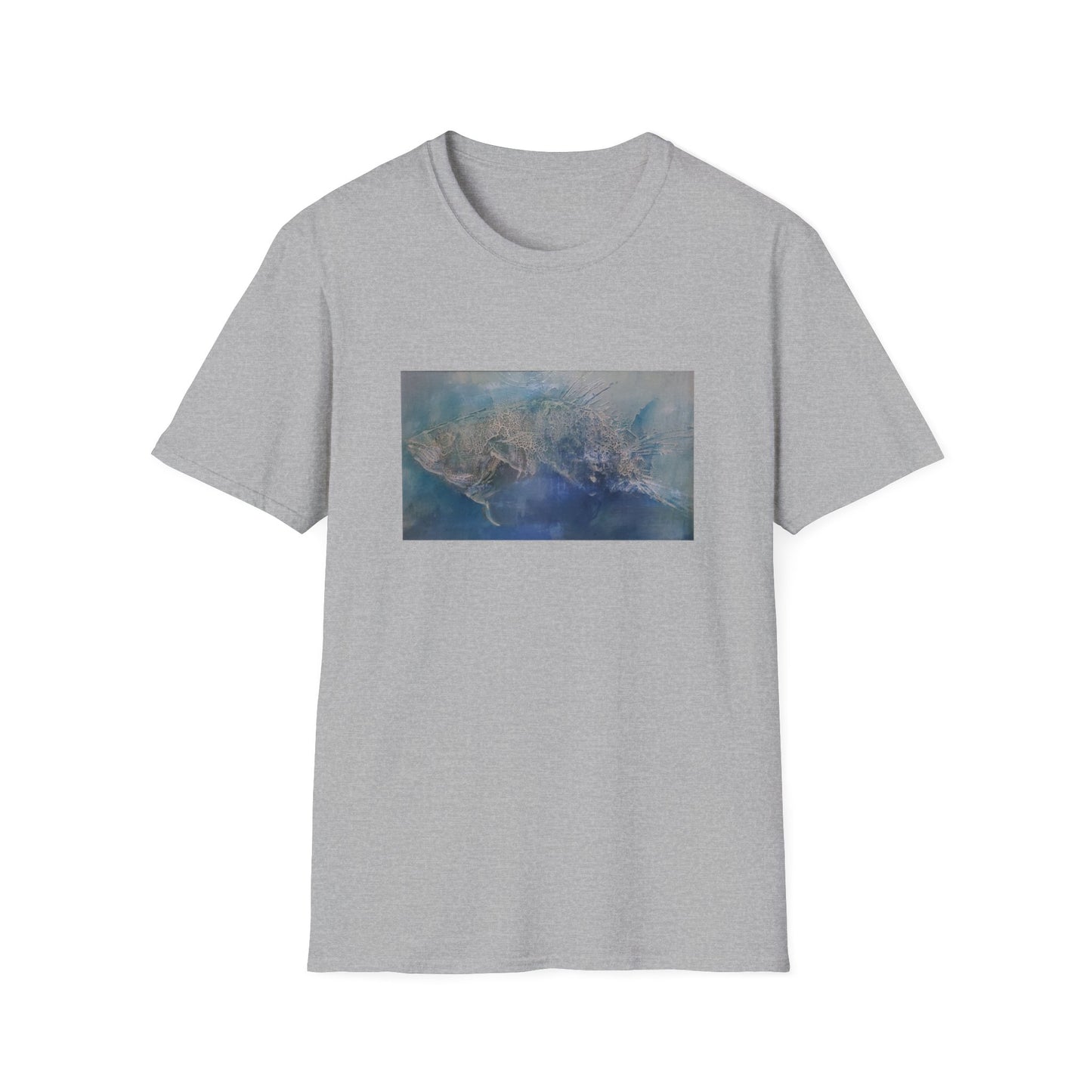 Ocean Impressionistic Fish Authentic Art Tee Shirt - "Nature's Wrath"