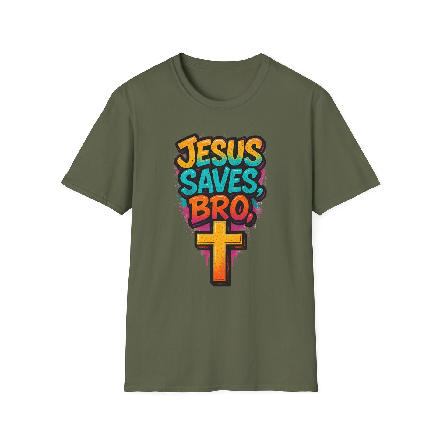 Jesus Saves, Bro Graphic Softstyle Tee-Shirt
