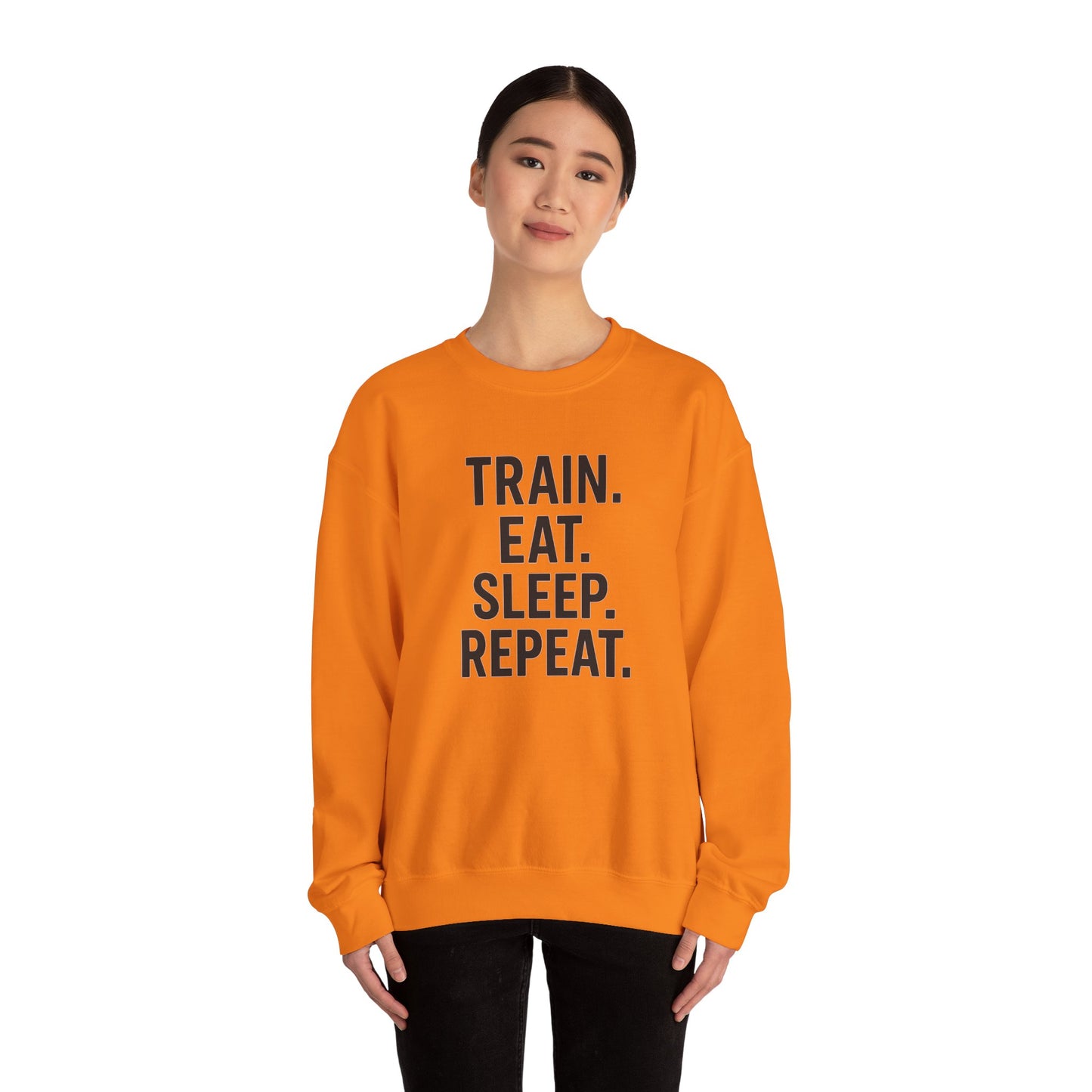 Grit Forge Athletics - "Train. Eat. Sleep. Repeat." Motivational Crewneck Sweatshirt