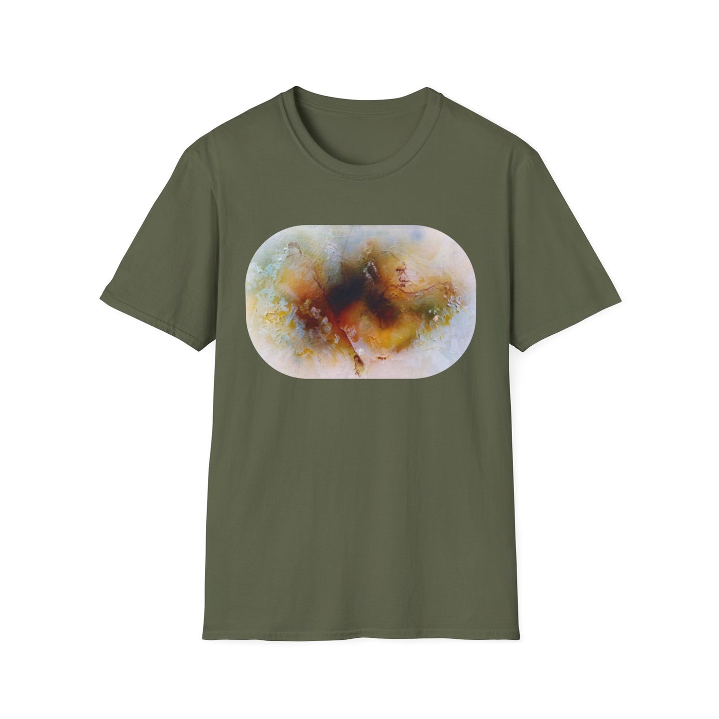 Vibrant Abstract 1960s Painting Print Tee - "Fall of Olympus"