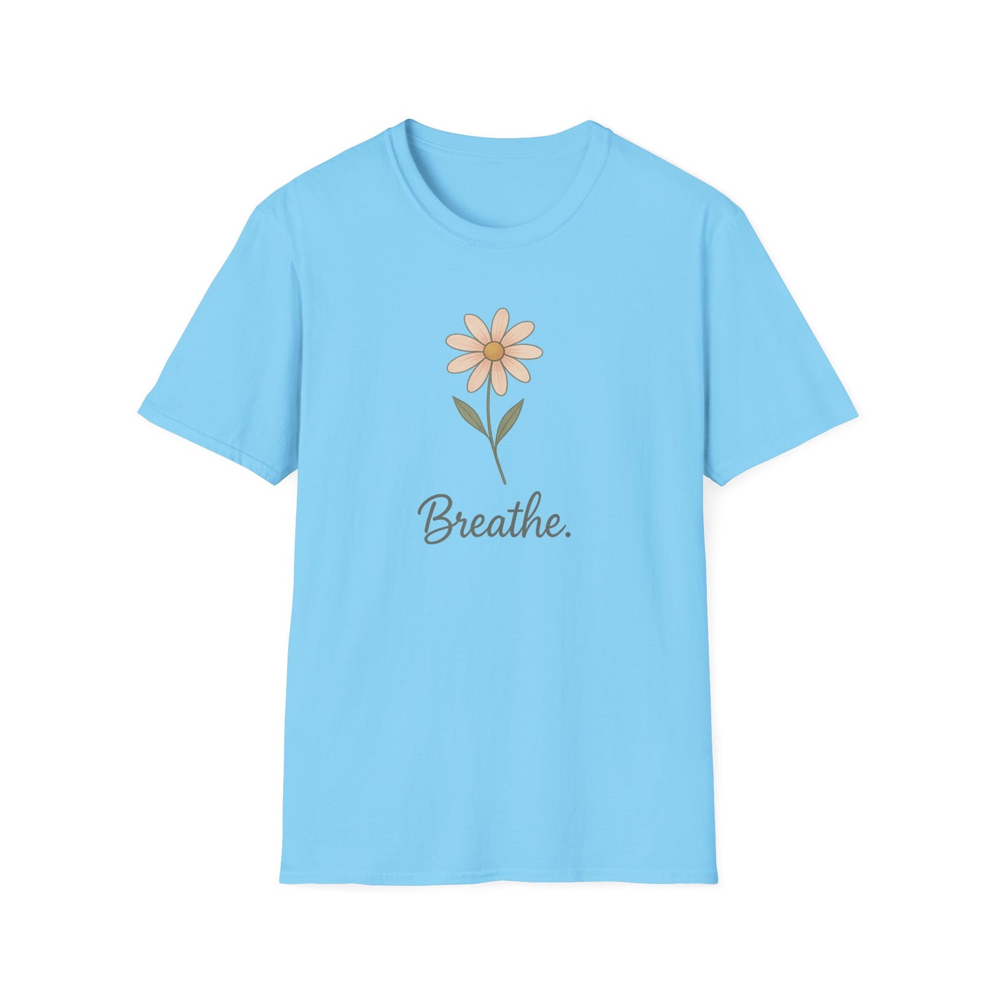 Breathe Floral Relaxed Fit Inspirational Tee-Shirt