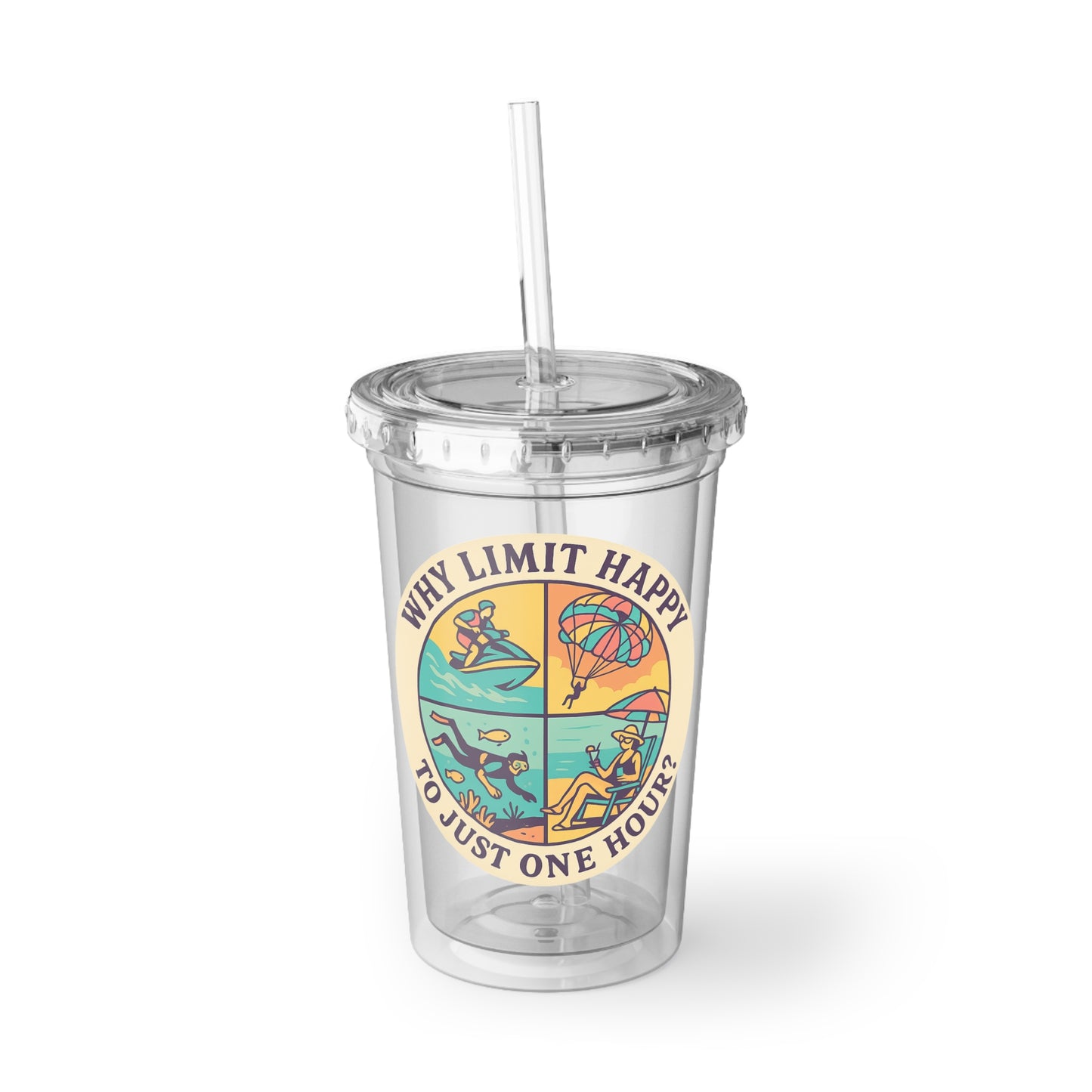 Suave Acrylic Cup with Inspirational Design, Reusable Travel Tumbler, Eco-Friendly Drinkware, Perfect for Outdoors, Party Favors, Gifts