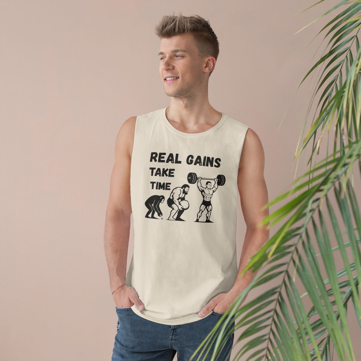 Grit Forge Athletics - "Real Gains Take Time" Weightlifting Tank Top