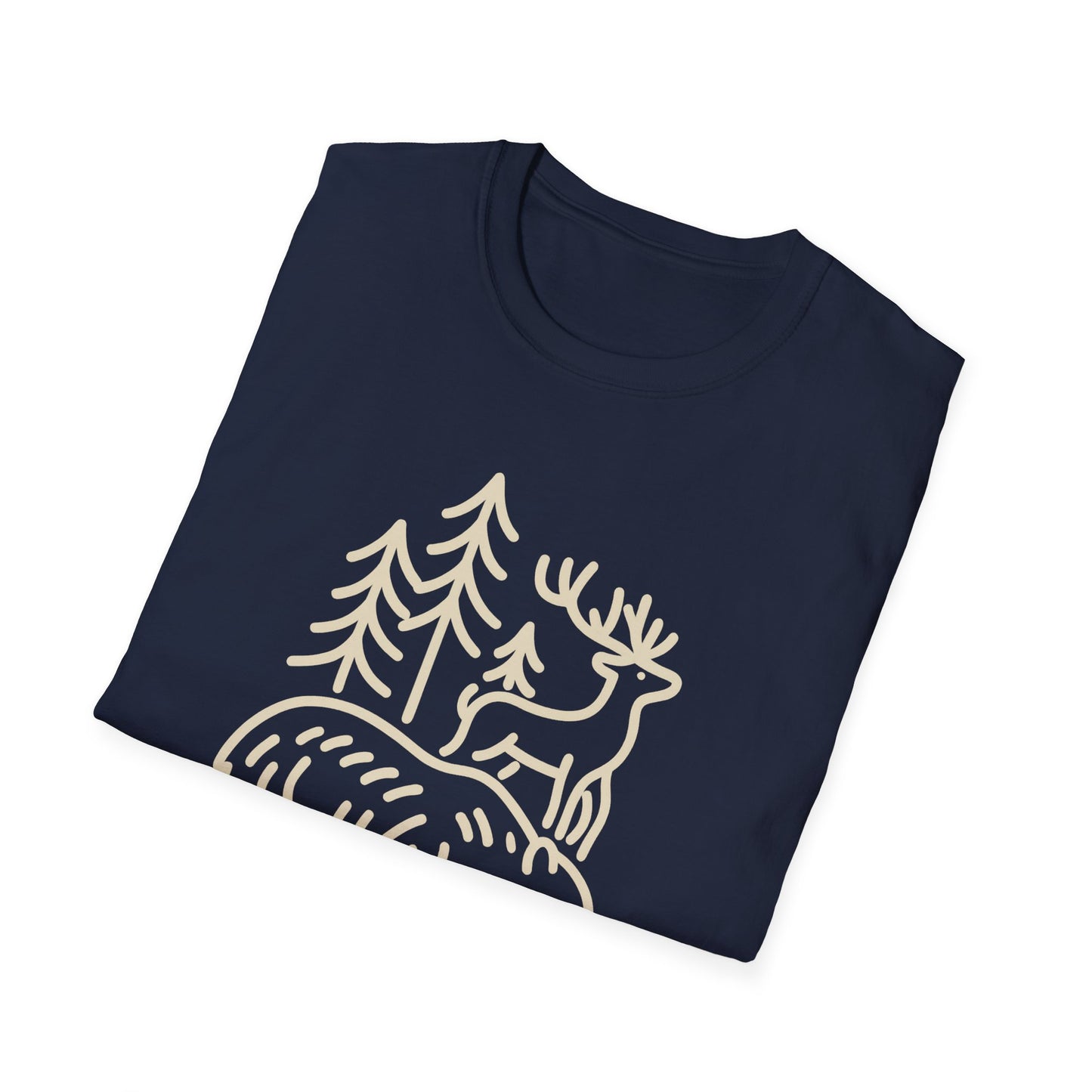 Deer, Bear, Nature, Hiking Wild Animal Graphic Tee for Outdoor Lovers