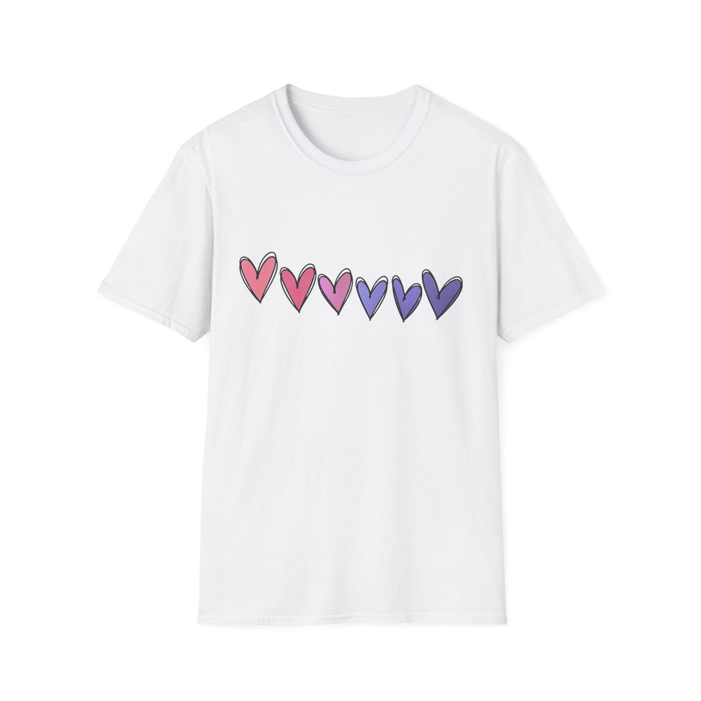 Cute Hearts Graphic Women's Softstyle Tee-Shirt