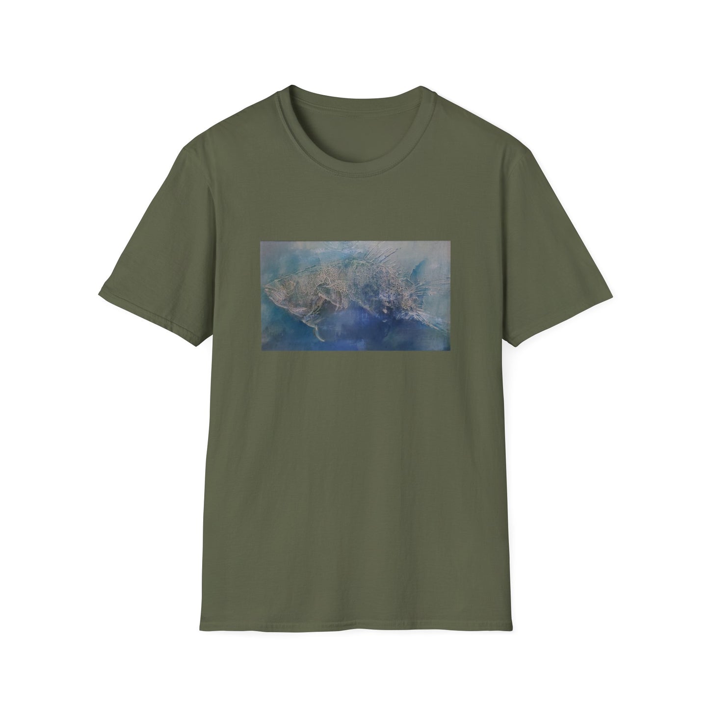 Ocean Impressionistic Fish Authentic Art Tee Shirt - "Nature's Wrath"