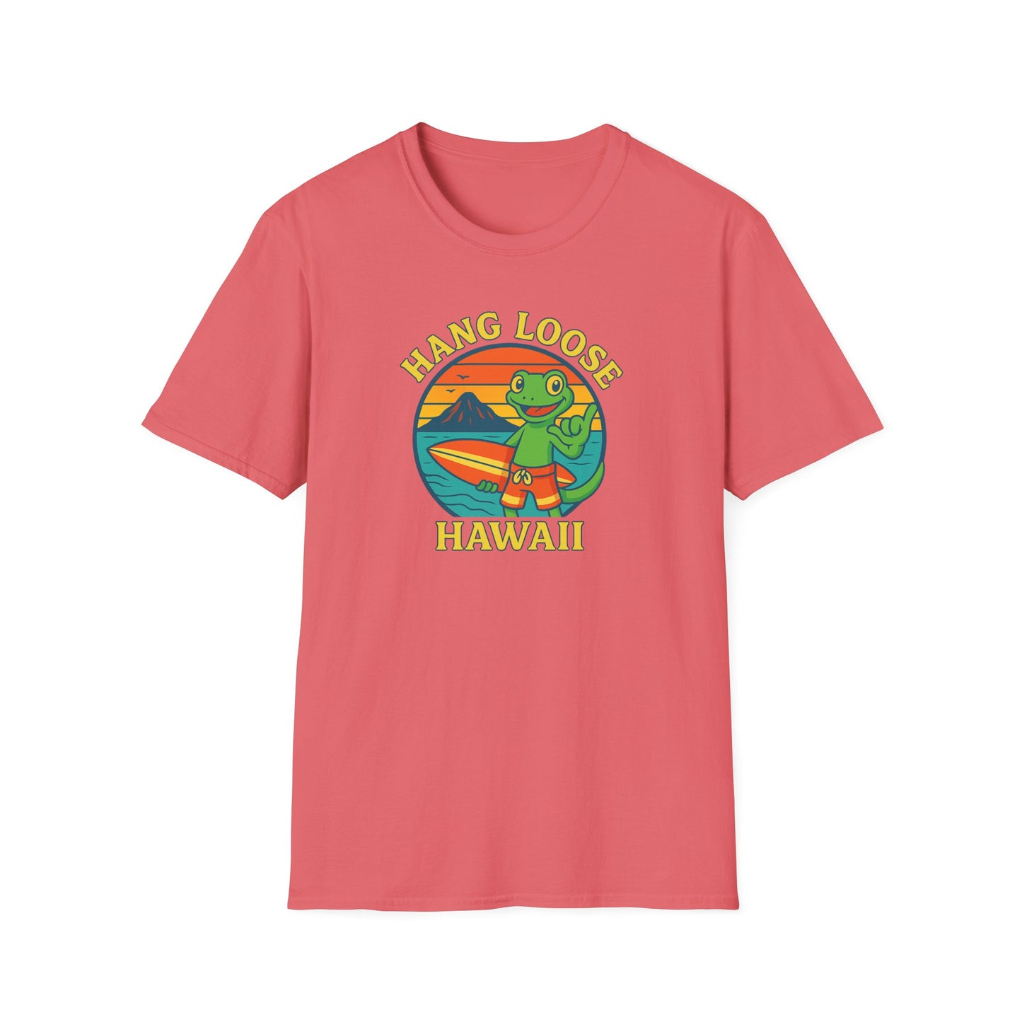 Hawaiian Surf T-Shirt, "Hang Loose Hawaii" Graphic Tee