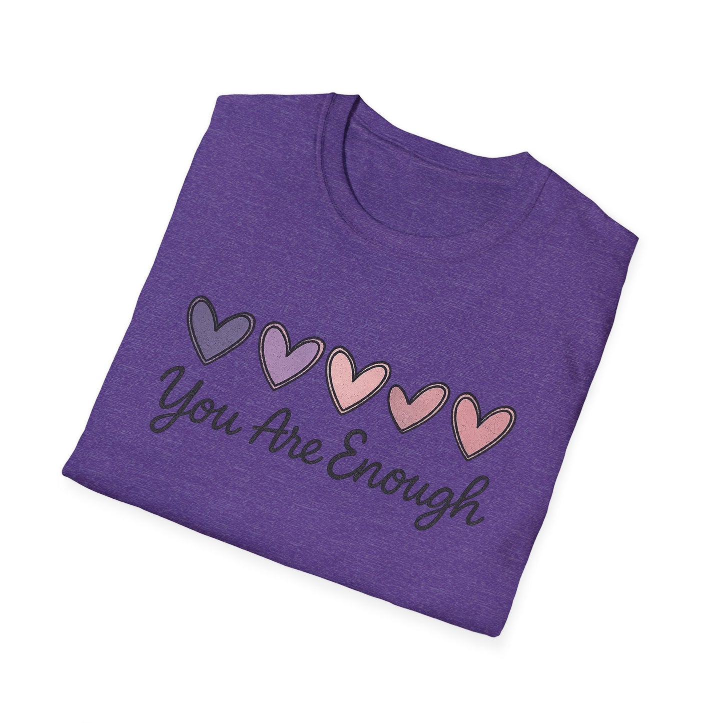 "You Are Enough" Hearts Graphic Women's Softstyle T-Shirt