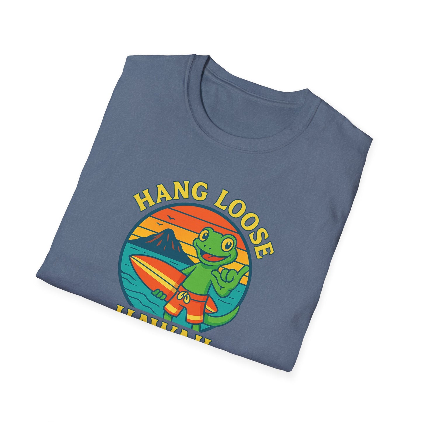 Hawaiian Surf T-Shirt, "Hang Loose Hawaii" Graphic Tee