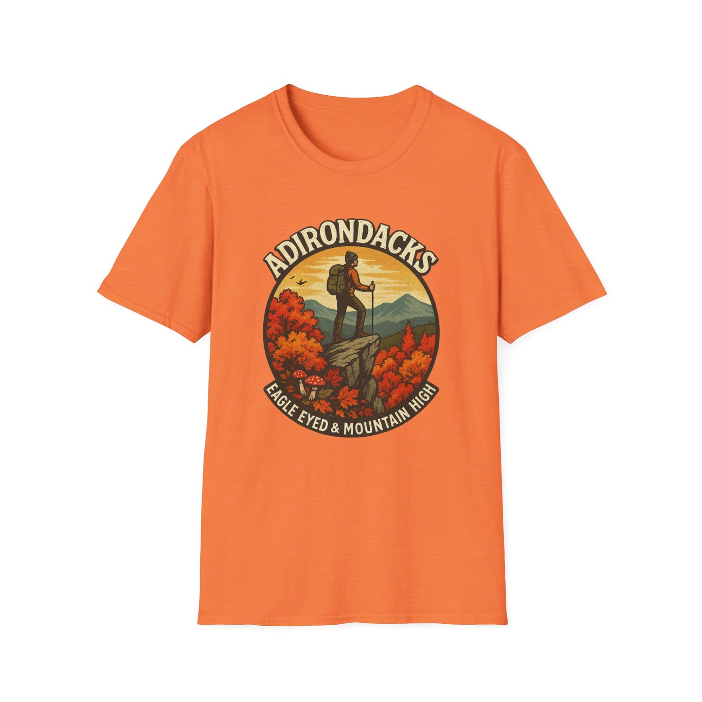 Adirondack Adventure Softstyle Hiking Tee - "Eagle Eyed & Mountain High"