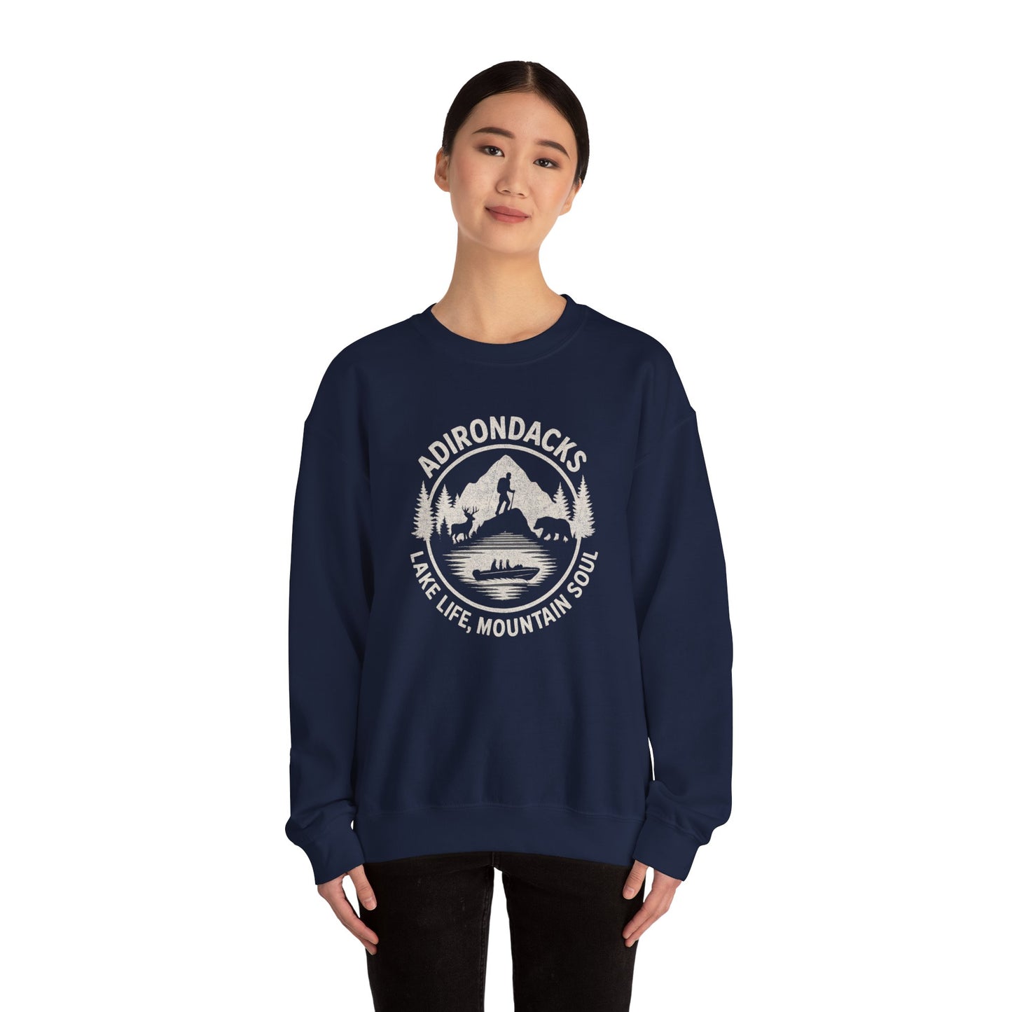Cozy Adirondack Adventure Sweatshirt - "Lake Life, Mountain Soul"