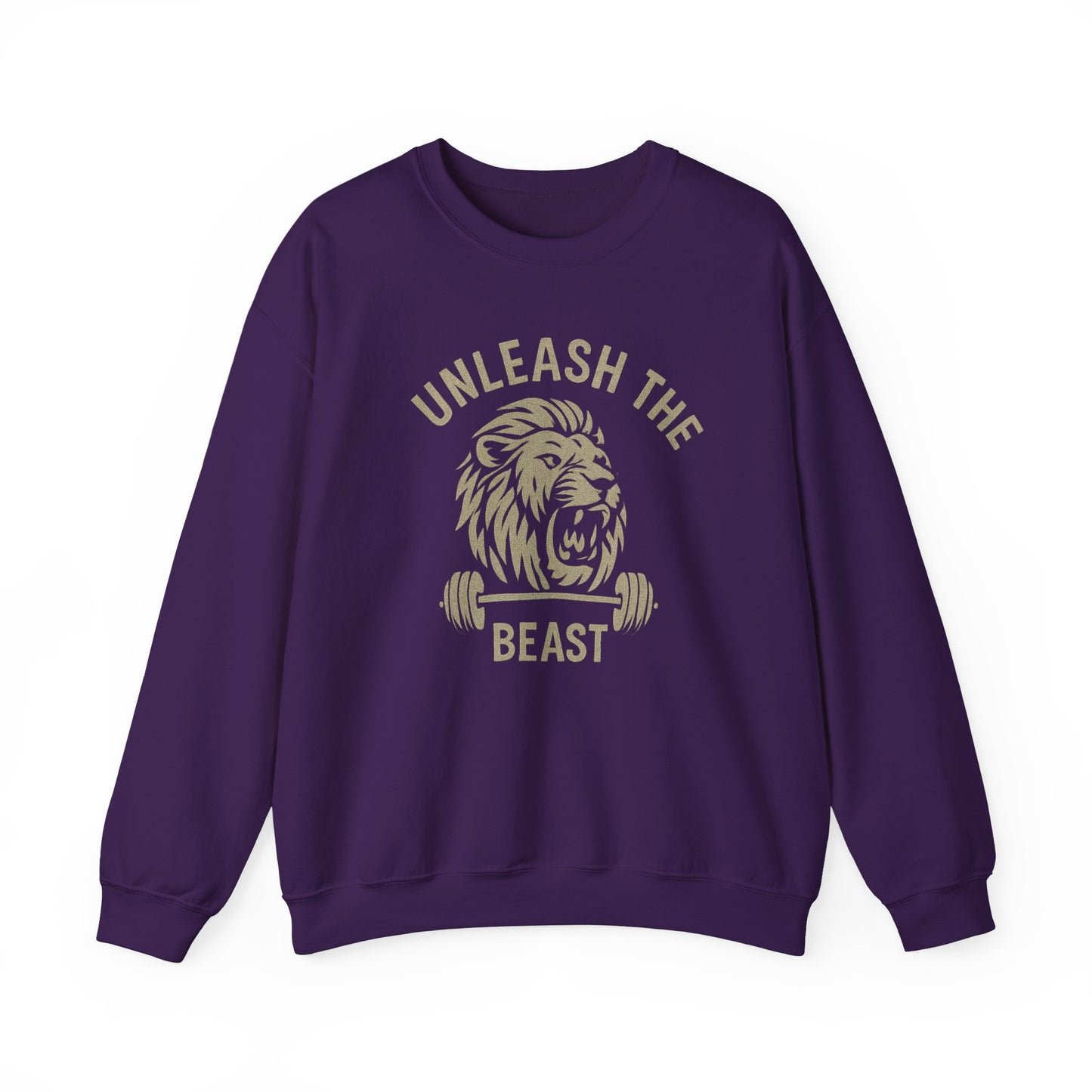 Grit Forge Athletics - Unleash the Beast Motivational Crewneck Sweatshirt