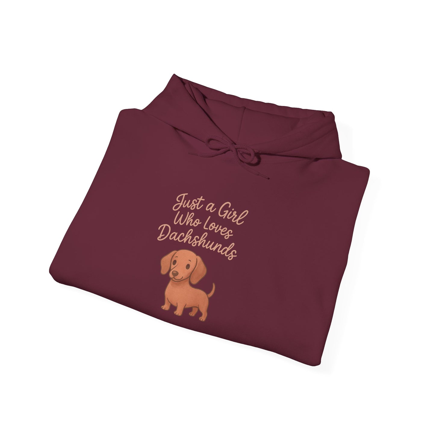 Dachshund Lover Cozy Hoodie - "Just a Girl Who Loves Dachshunds"