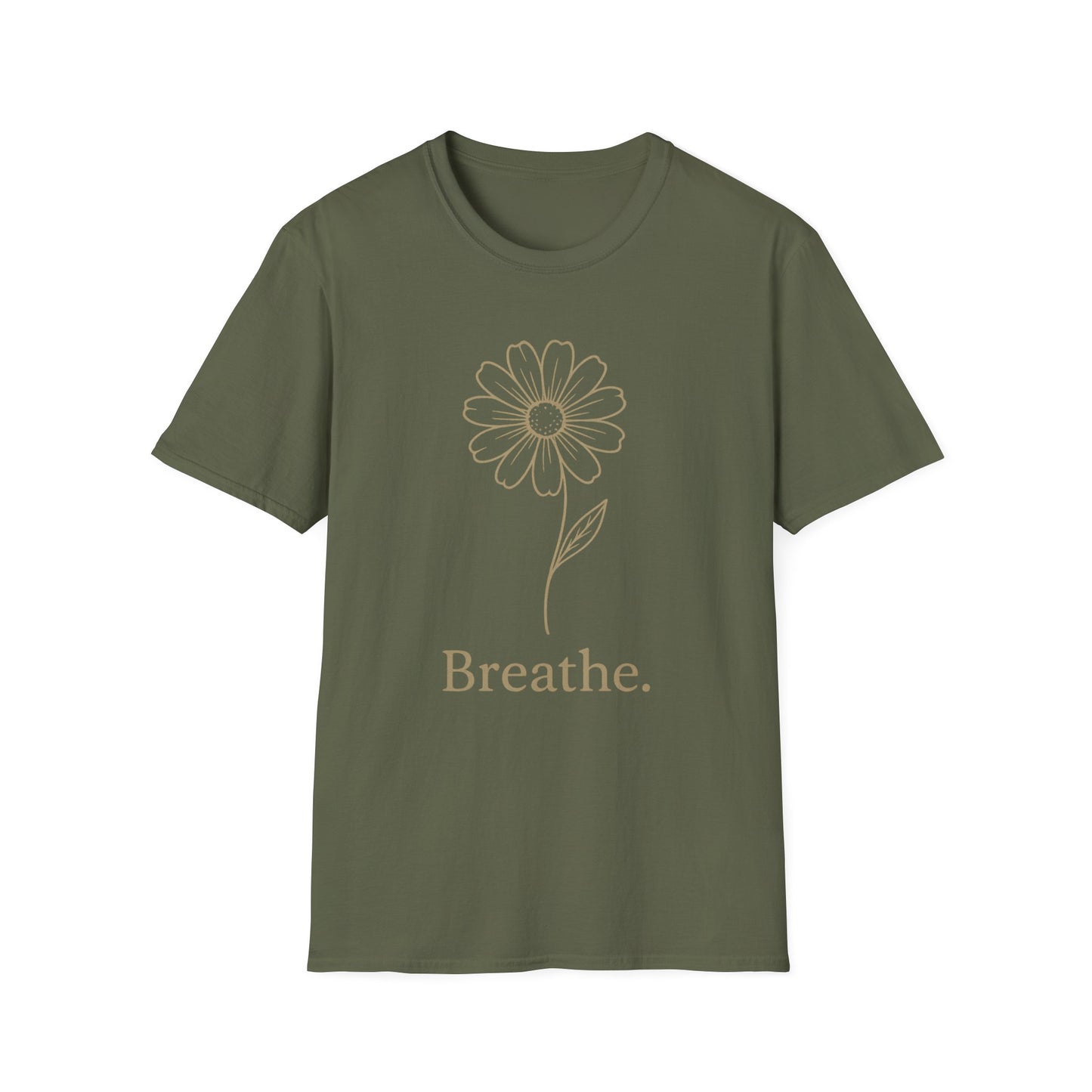 Breathe Floral Relaxed Fit Inspirational Tee-Shirt