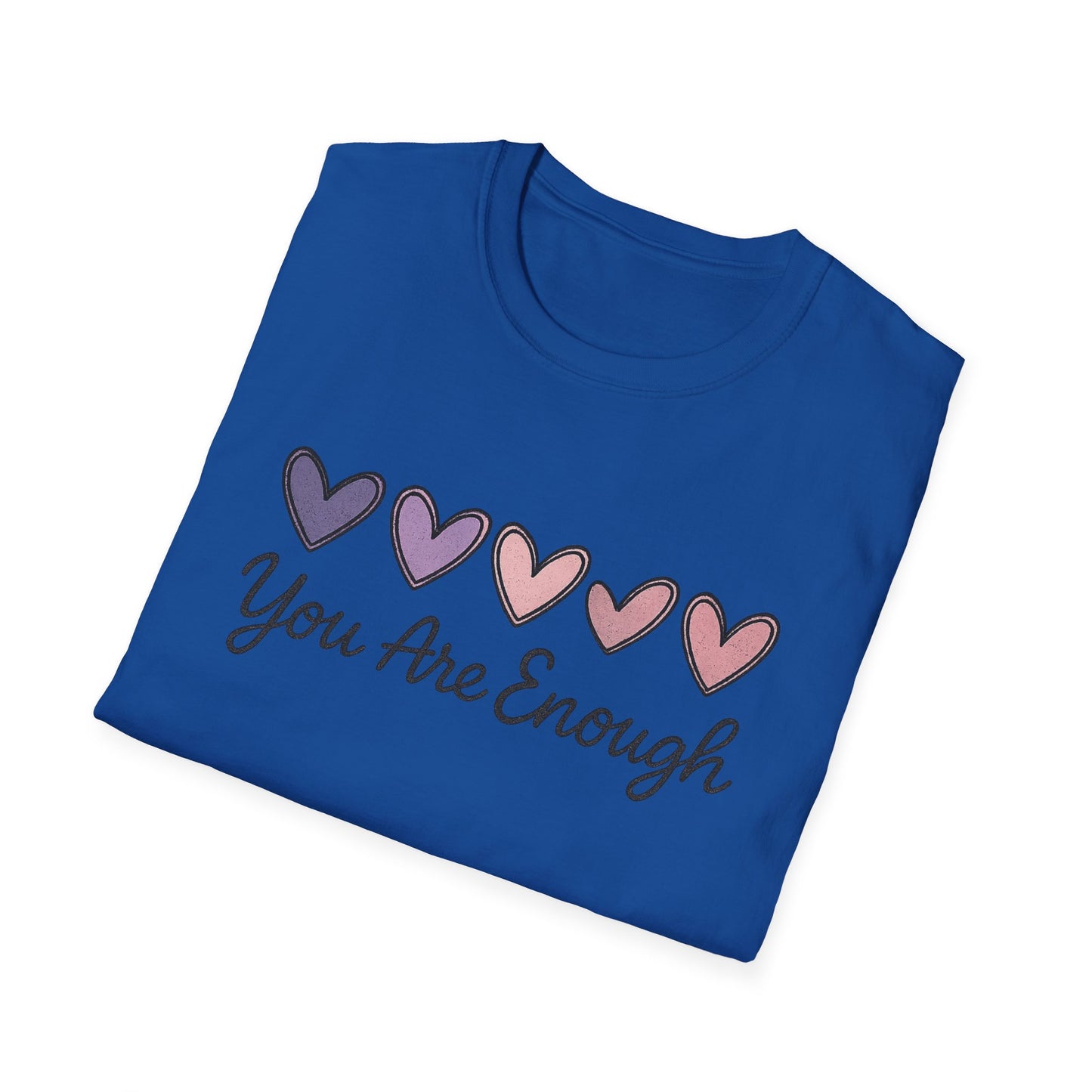 "You Are Enough" Hearts Graphic Women's Softstyle T-Shirt