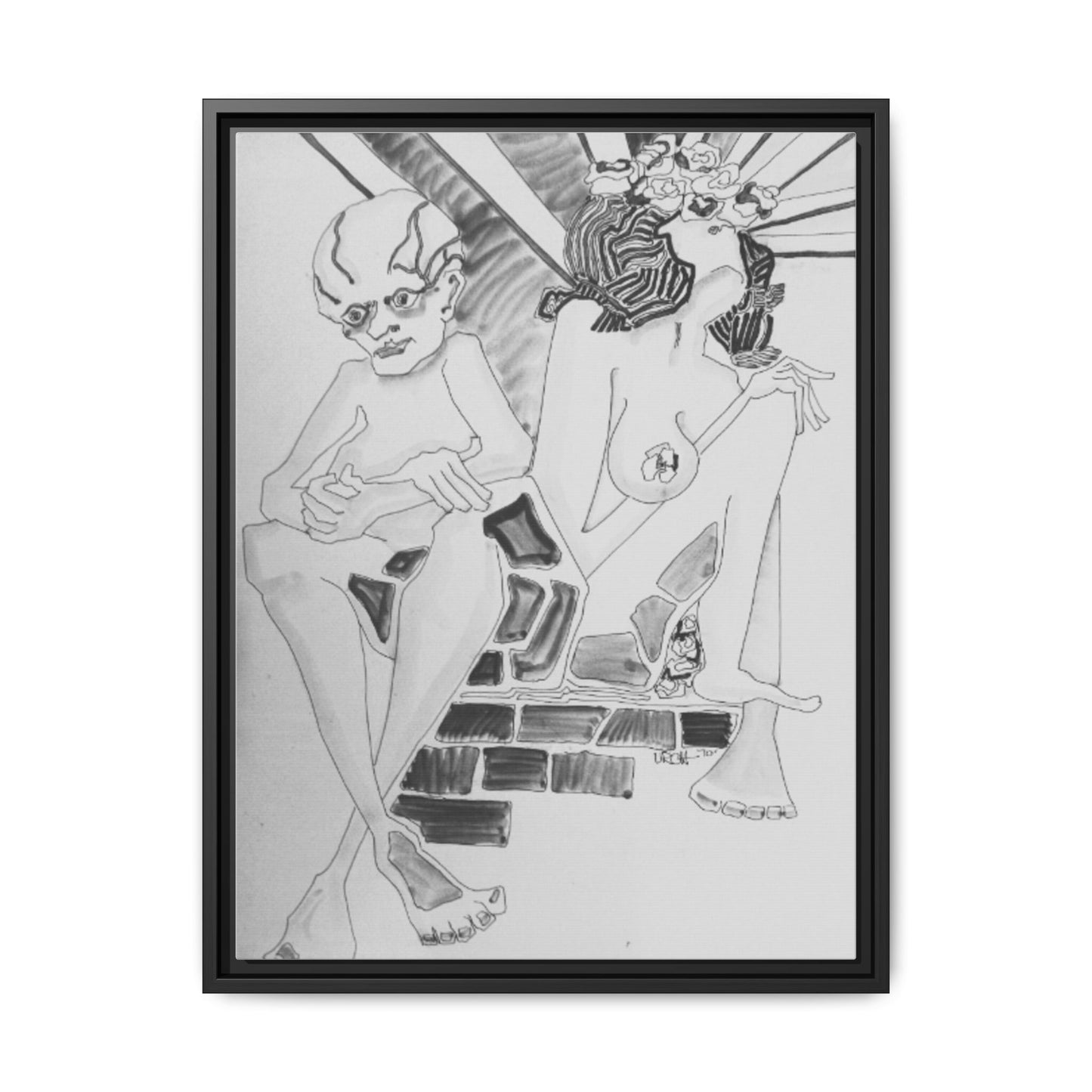 Authentic 1960s Pen & In Artwork - "Quest for a Smile"