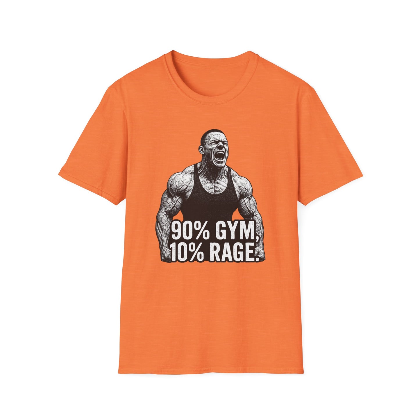 Grit Forge Athletics - "90% Gym, 10% Rage" Men's Bodybuilding Tee-Shirt