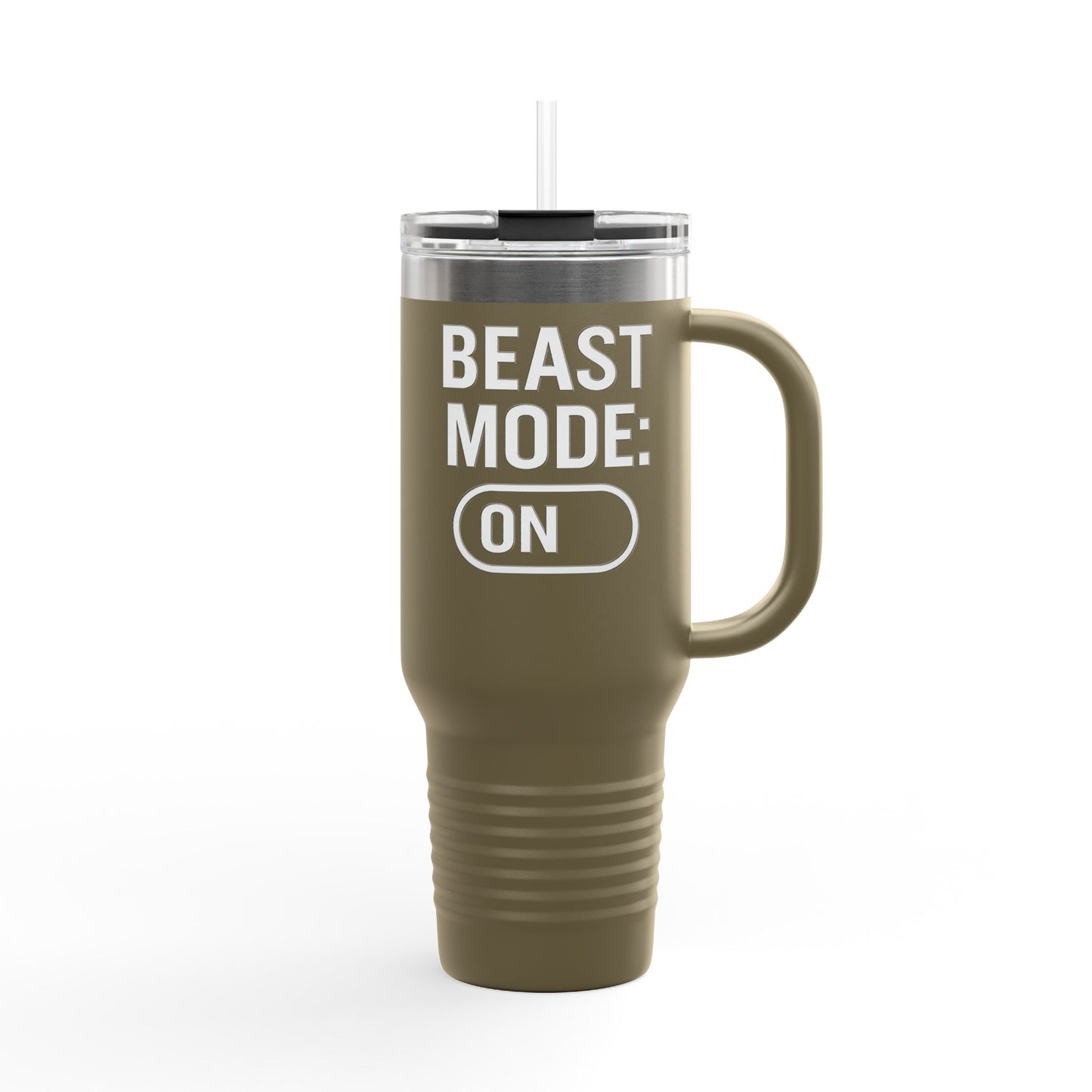 Grit Forge Athletics - Beast Mode Insulated Travel Mug | 40oz Motivational Cup for Gym Lovers, Coffee, Fitness, Sports, Adventure, Gifts